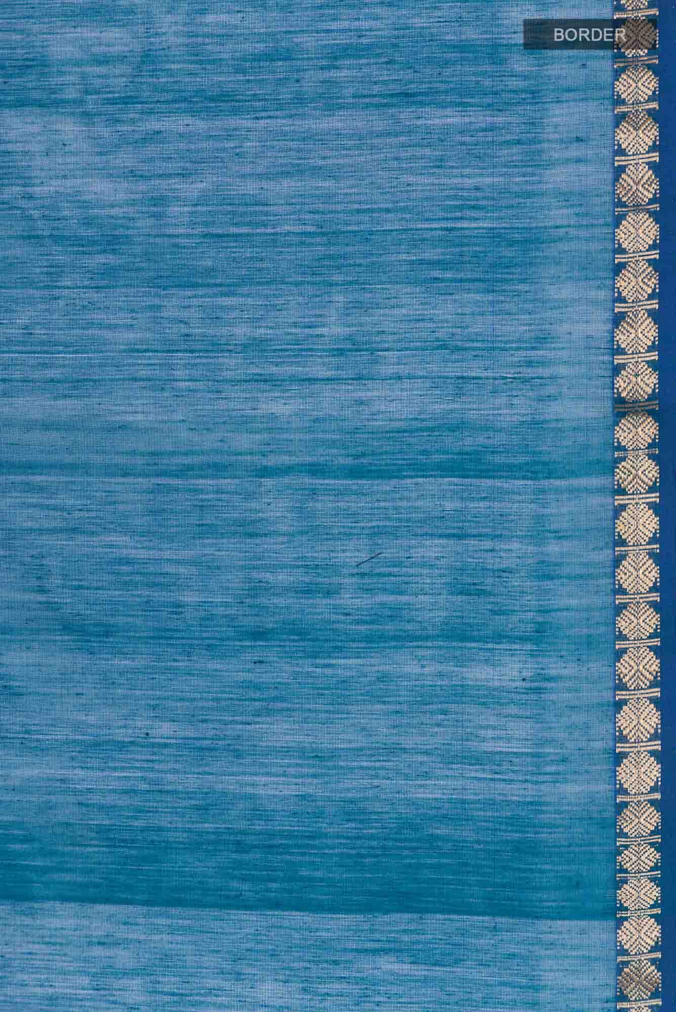 Blue Maheshwari Silk Cotton Saree