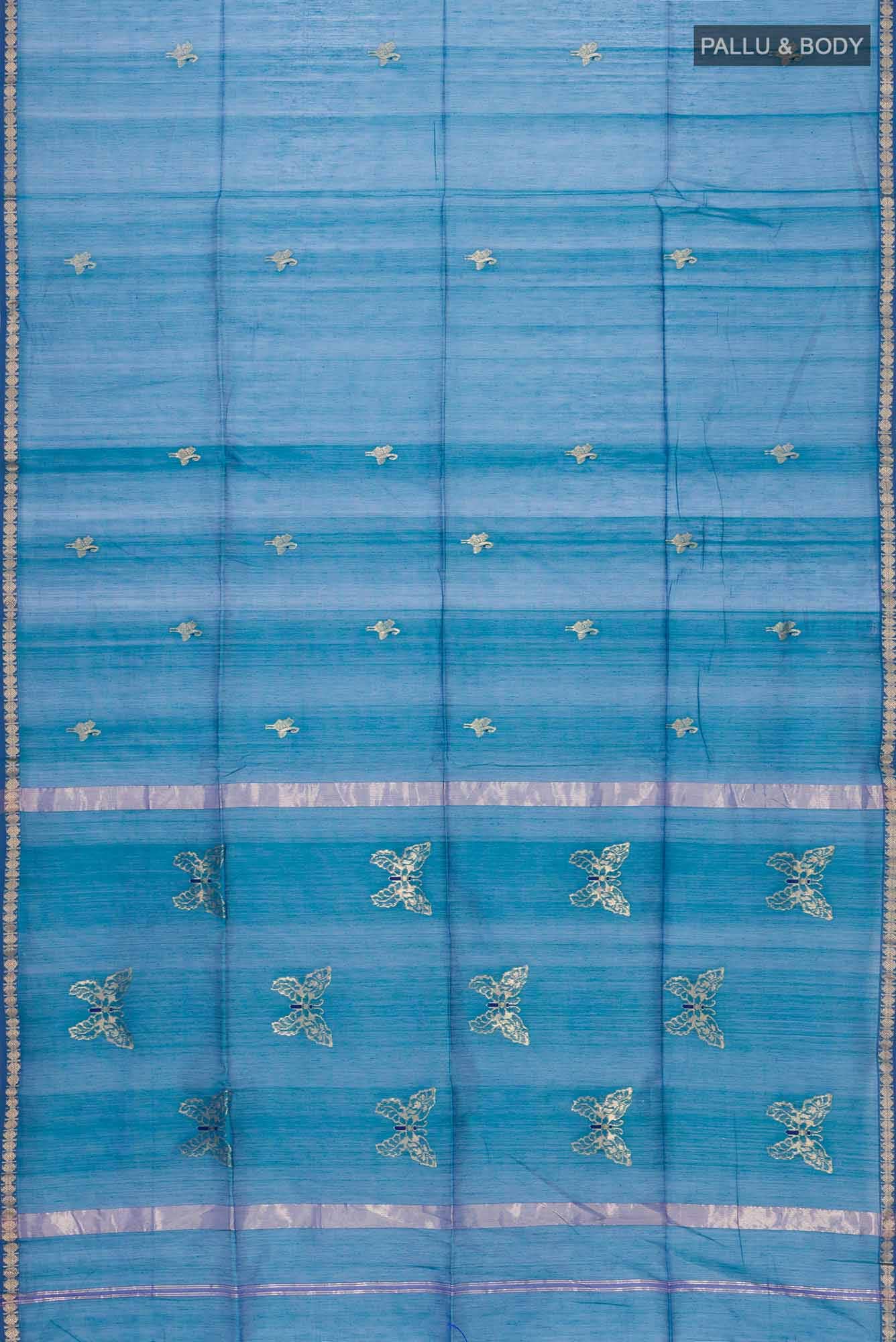 Blue Maheshwari Silk Cotton Saree
