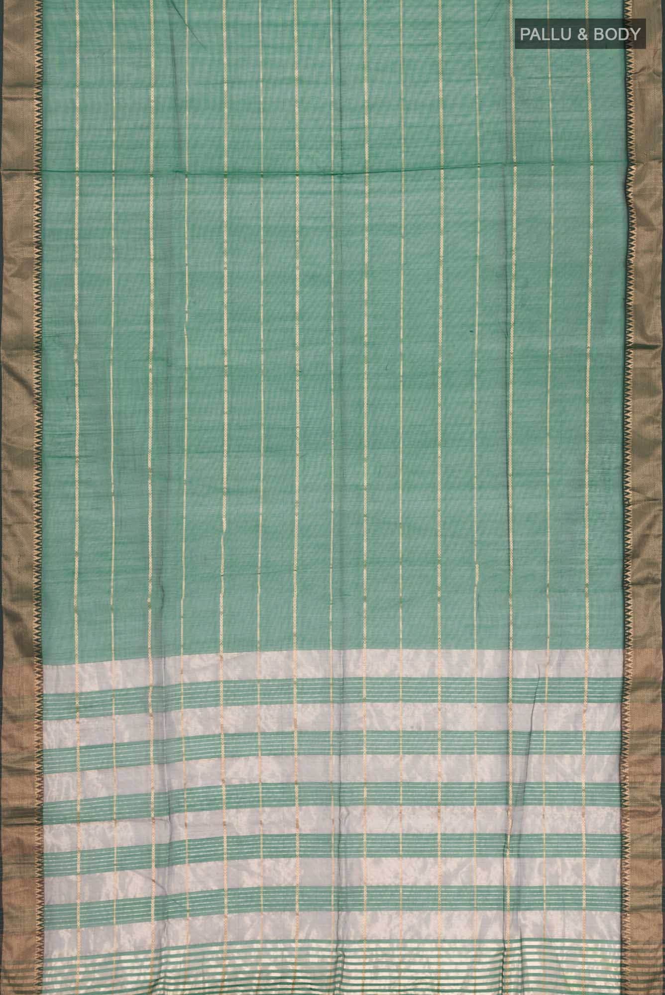 Green Maheshwari Silk Cotton Saree