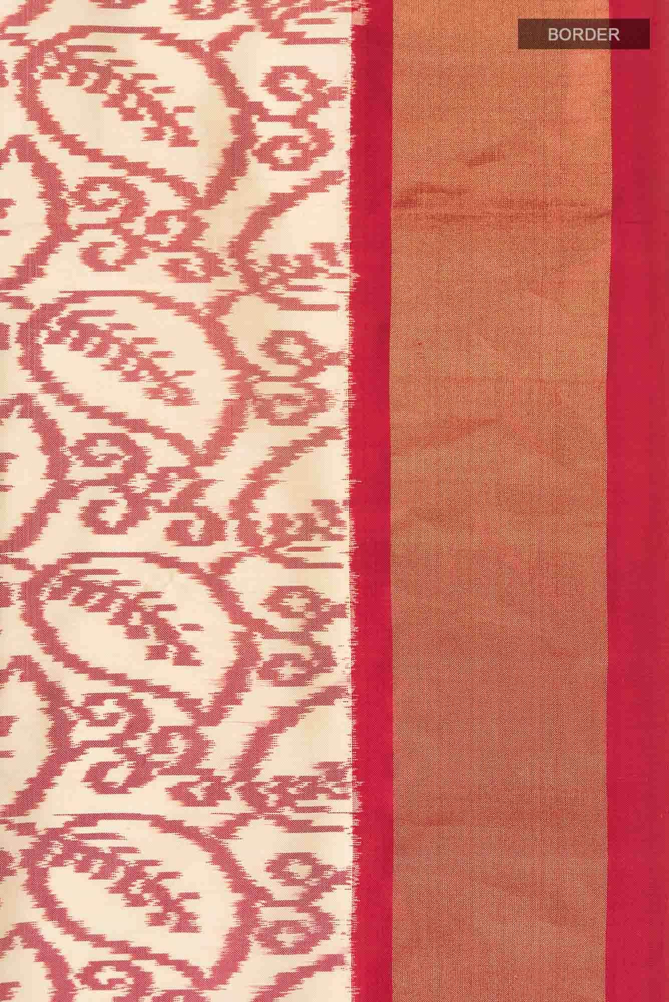 Beige Pochampally Silk Saree