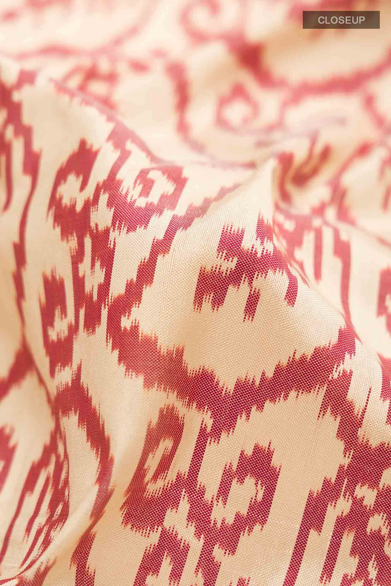 Beige Pochampally Silk Saree