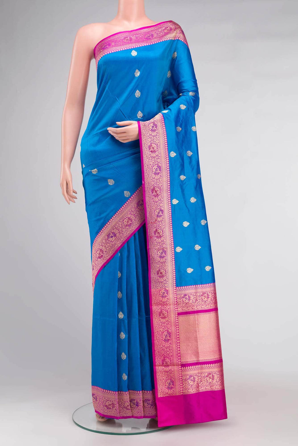 Blue Banarasi Katan Silk Saree