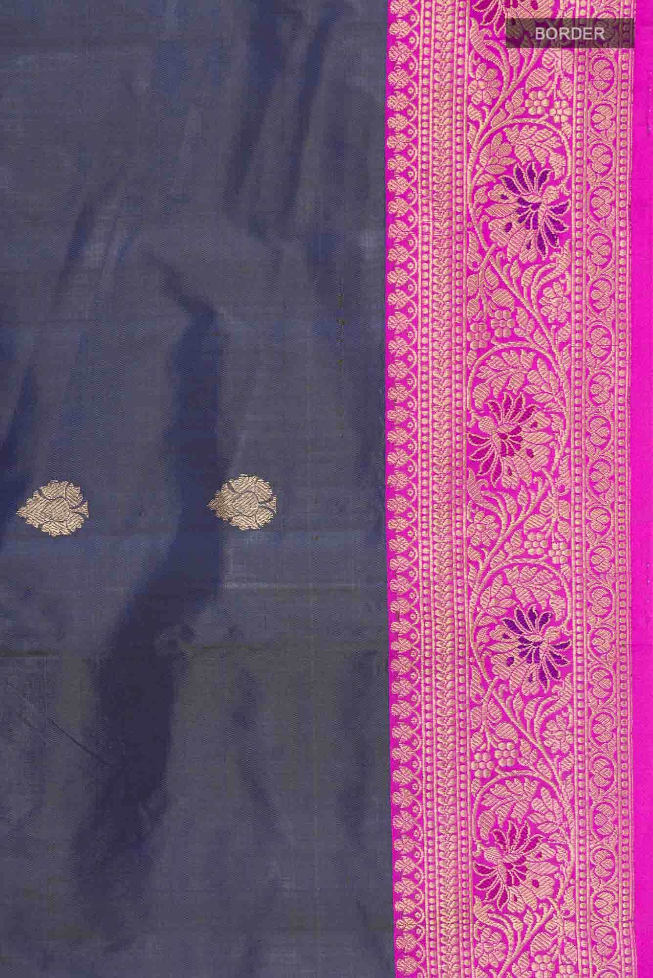 Blue Banarasi Katan Silk Saree