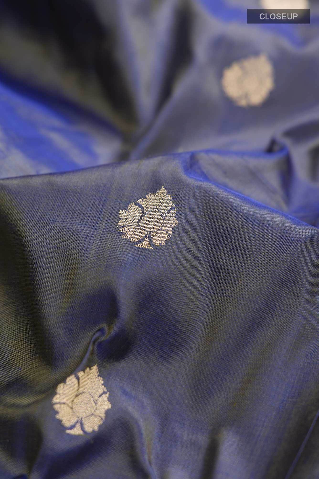 Blue Banarasi Katan Silk Saree