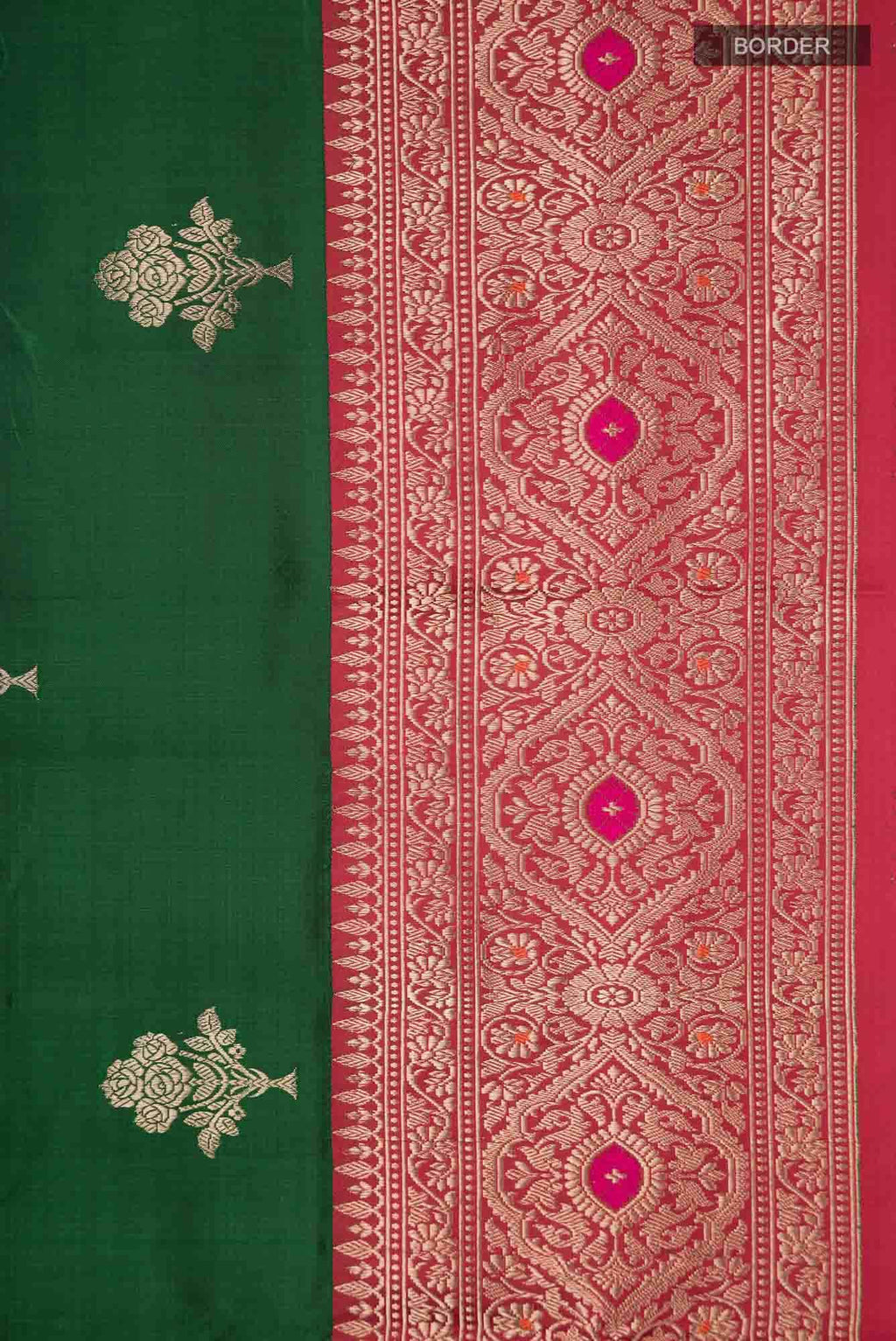 Green Banarasi Katan Silk Saree