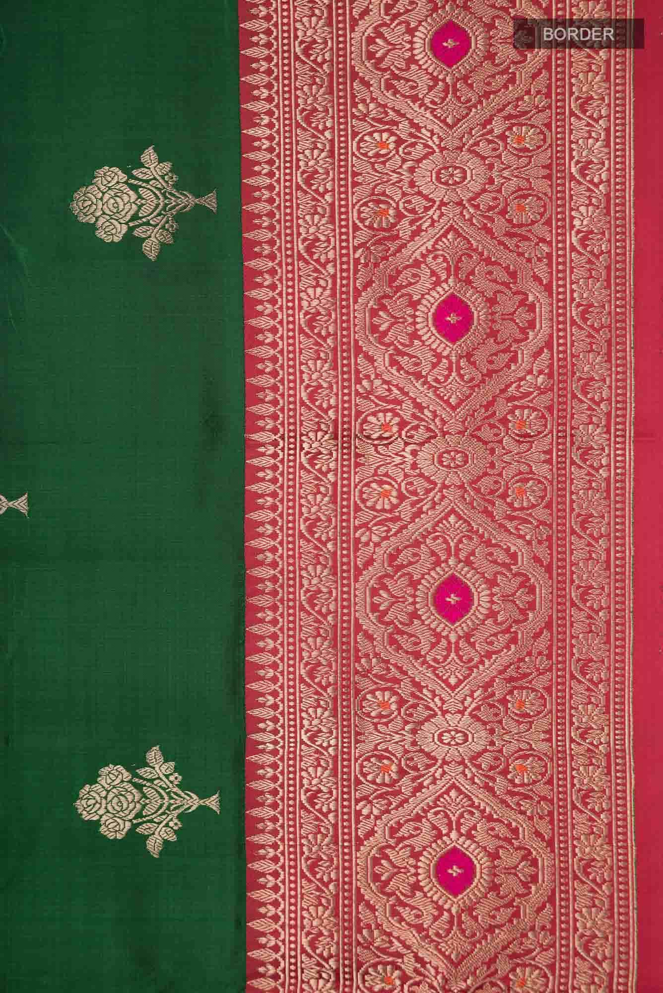 Green Banarasi Katan Silk Saree