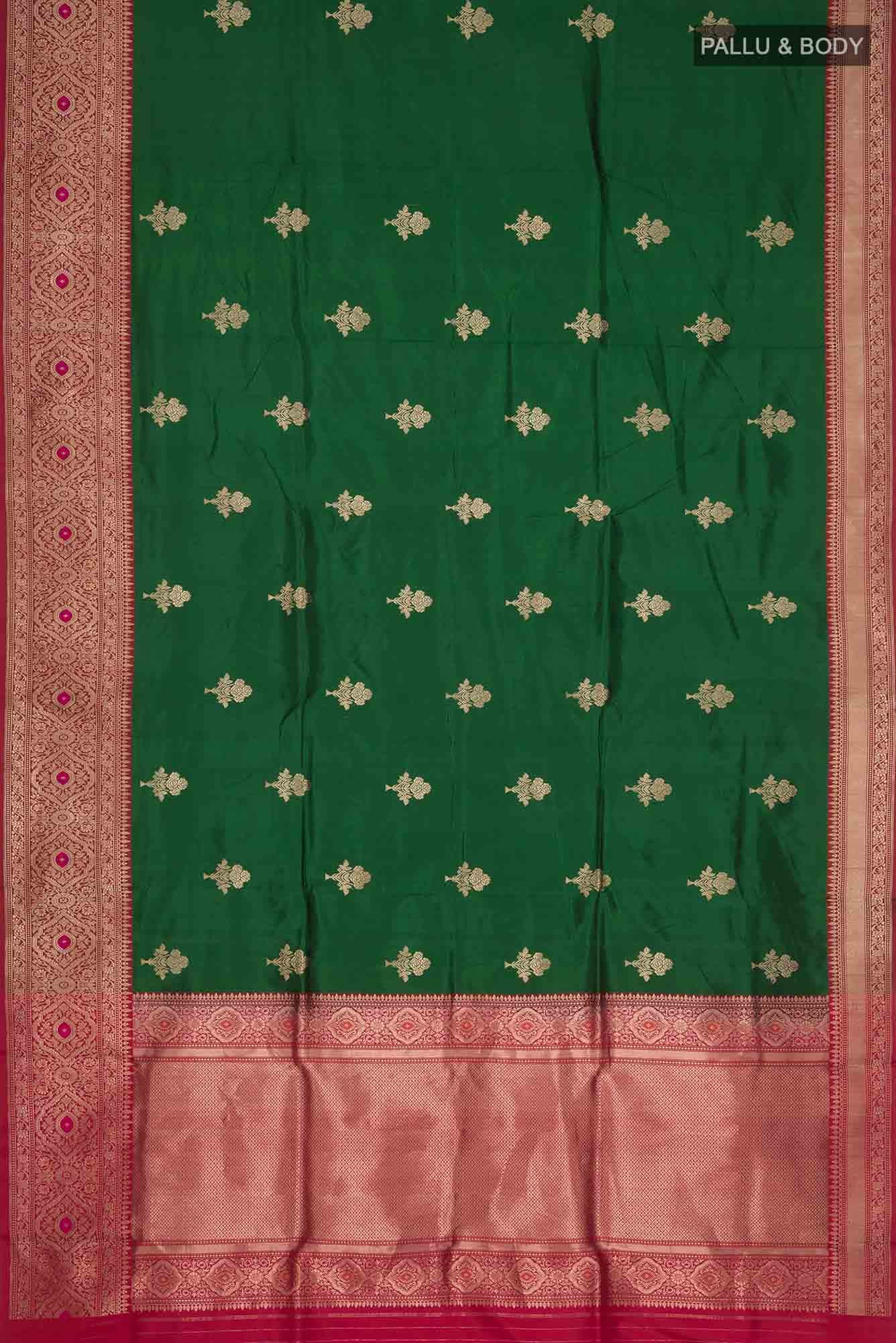 Green Banarasi Katan Silk Saree