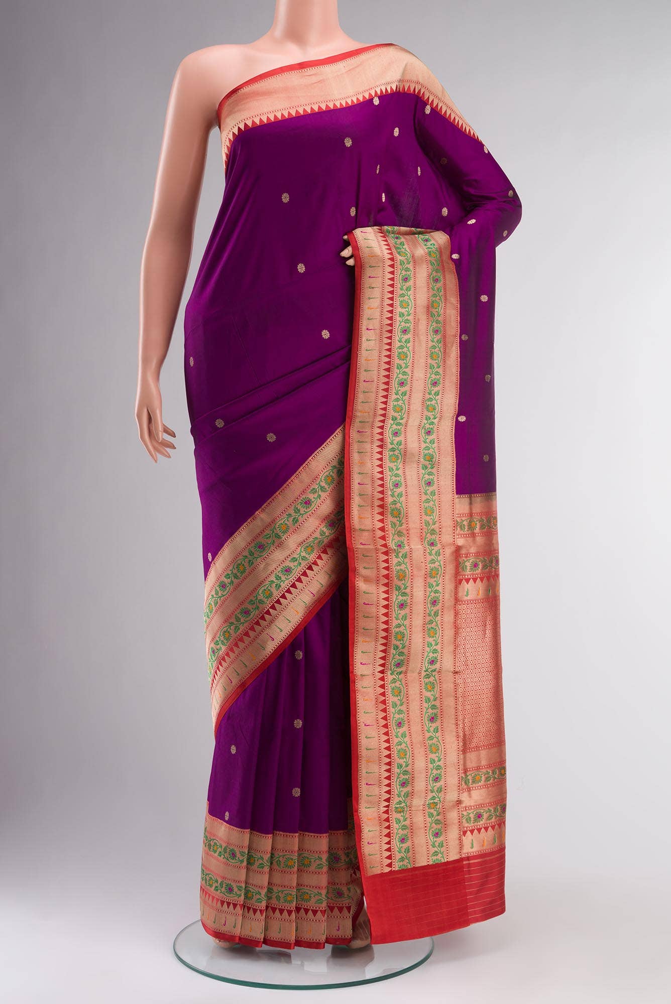 Purple Banarasi Katan Silk Saree