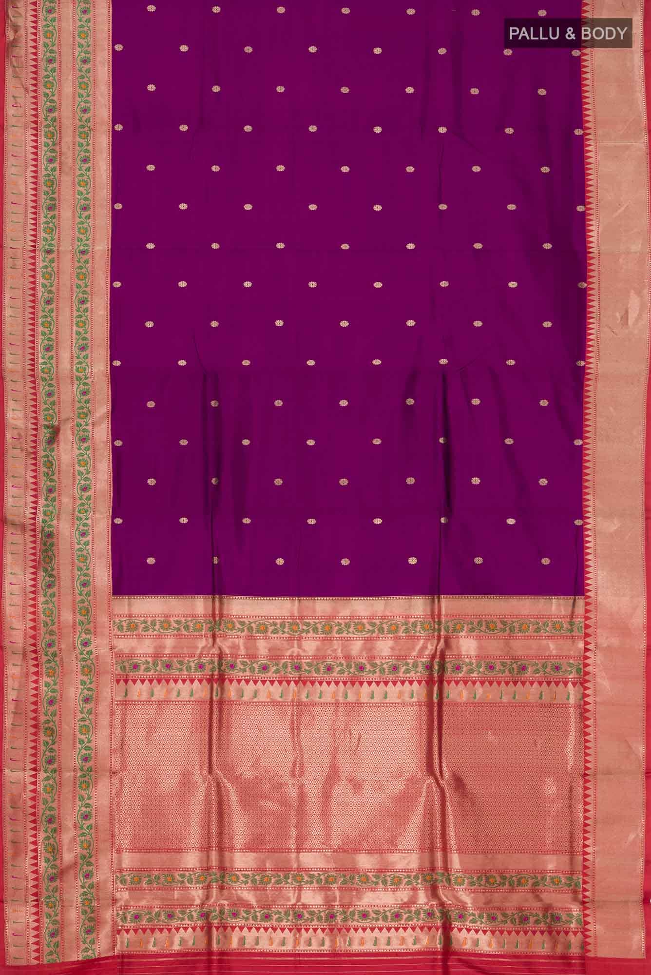 Purple Banarasi Katan Silk Saree