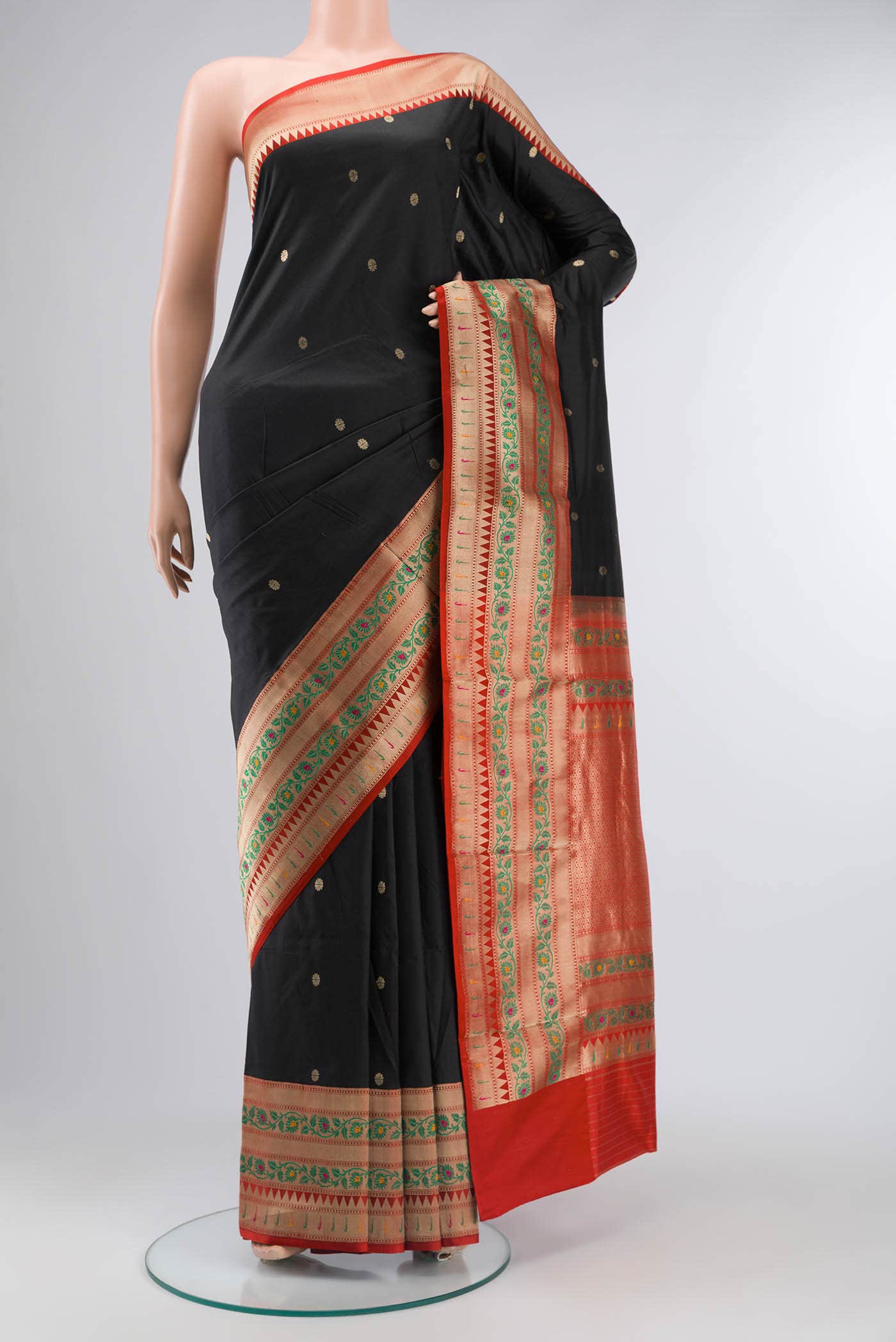 Black Banarasi Silk Saree
