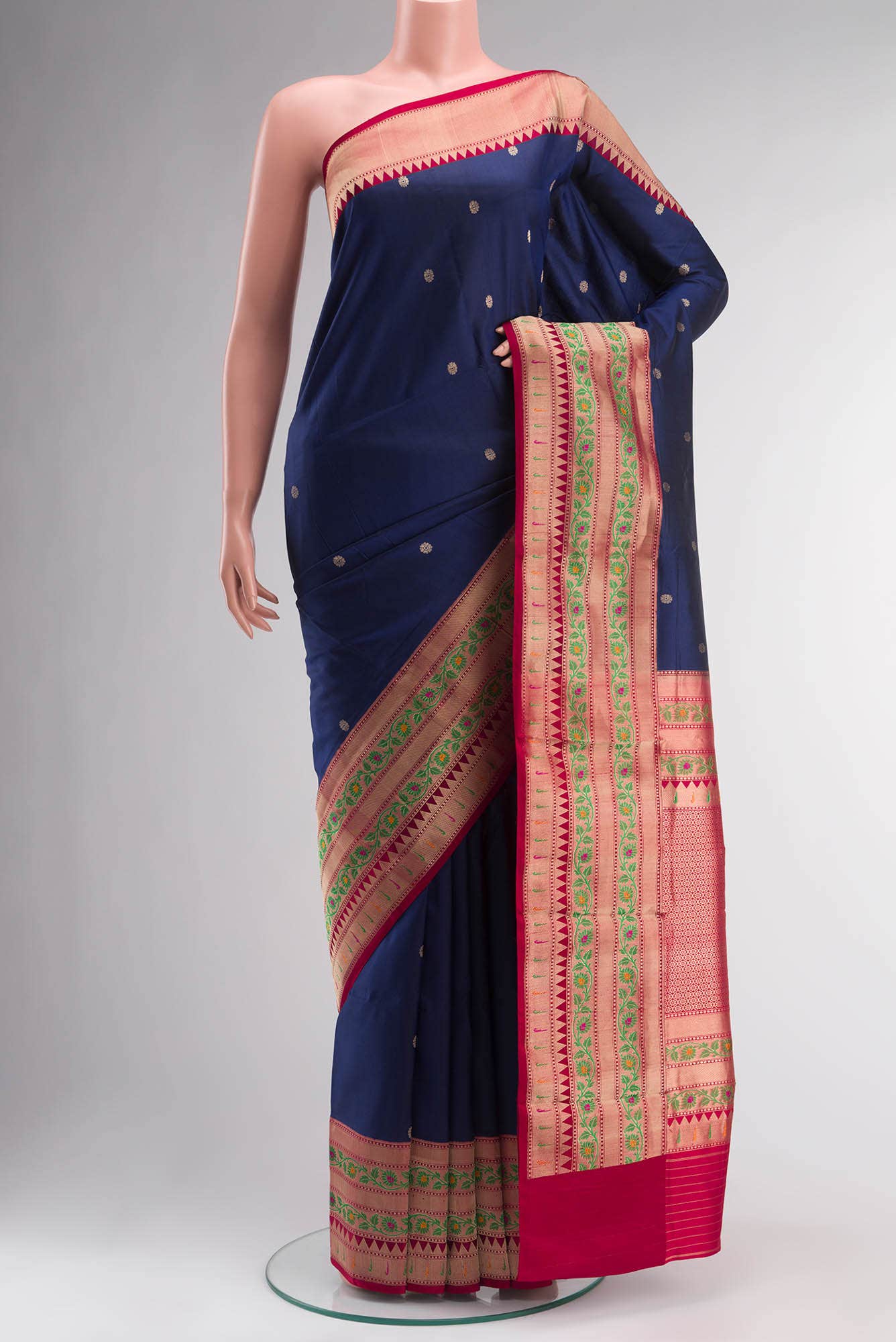 Blue Banarasi Katan Silk Saree