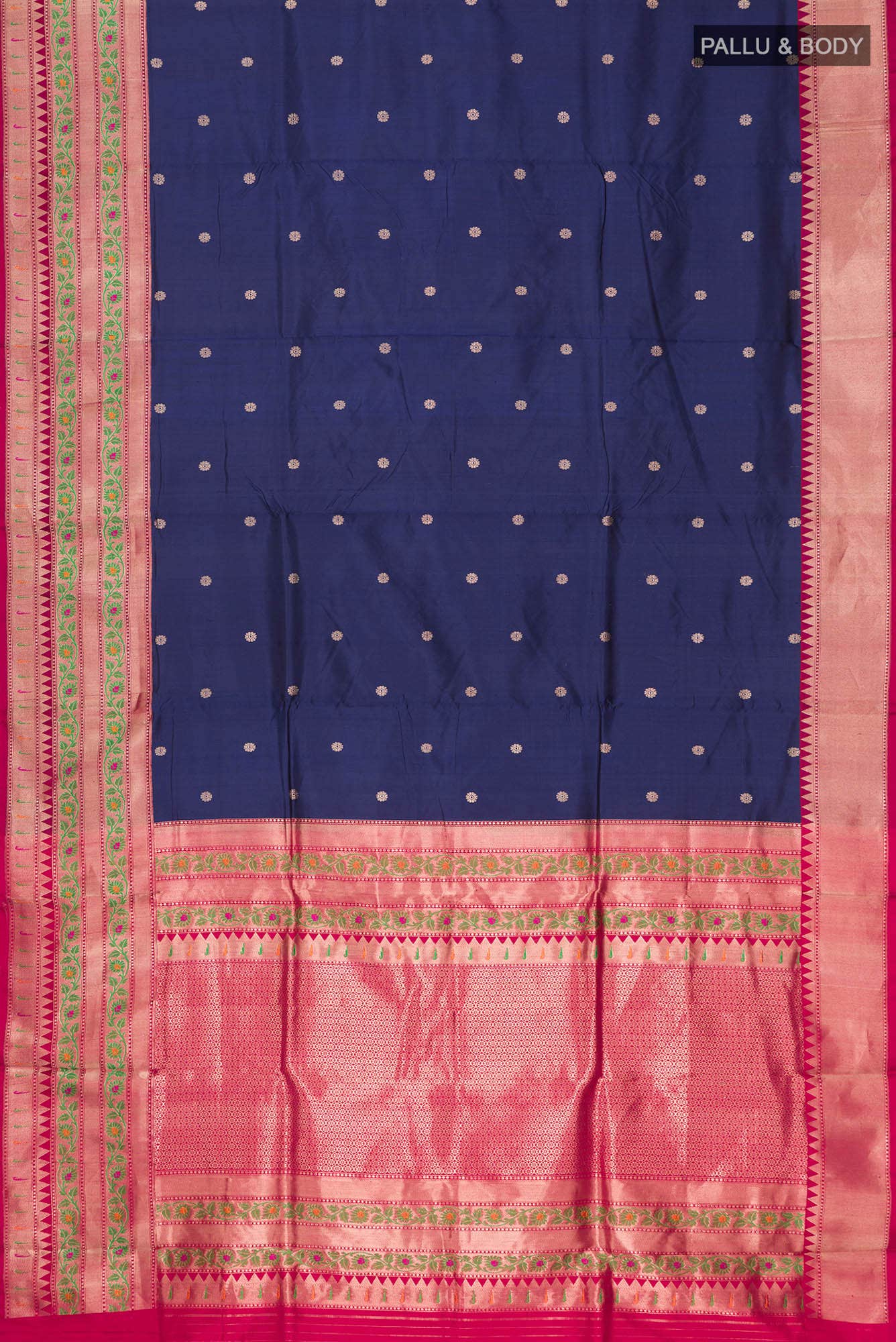 Blue Banarasi Katan Silk Saree