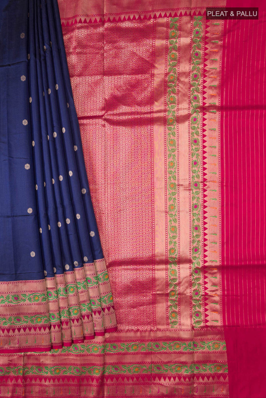 Blue Banarasi Katan Silk Saree