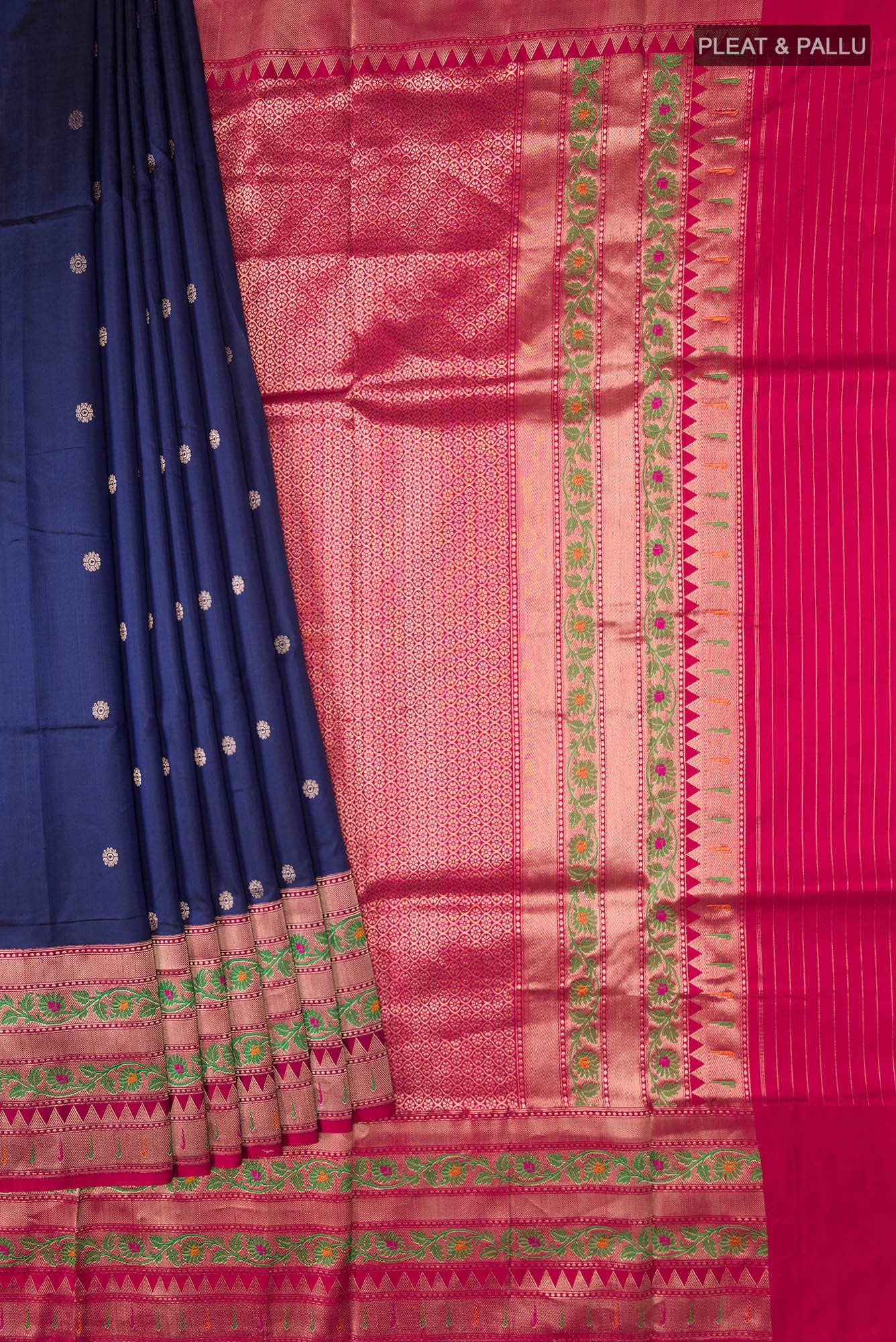 Blue Banarasi Katan Silk Saree
