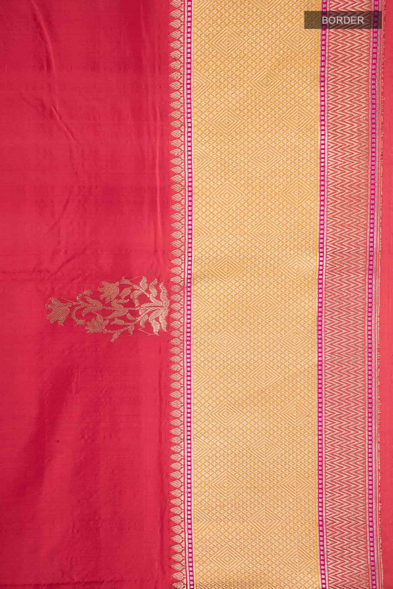 Red Banarasi Katan Silk Saree