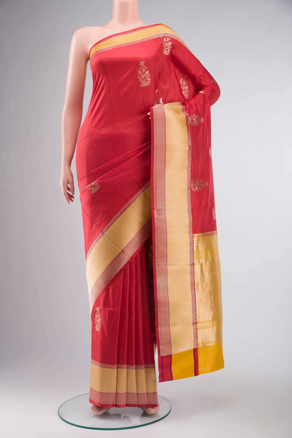Red Banarasi Katan Silk Saree