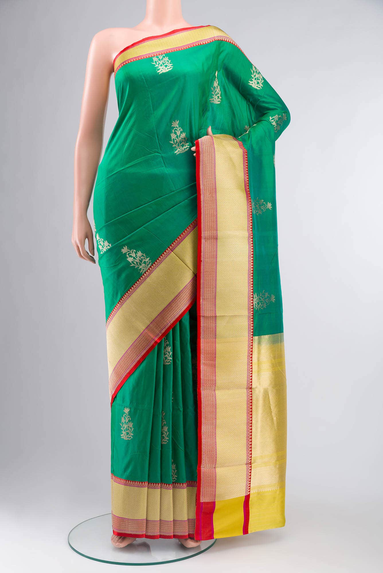 Green Banarasi Katan Silk Saree