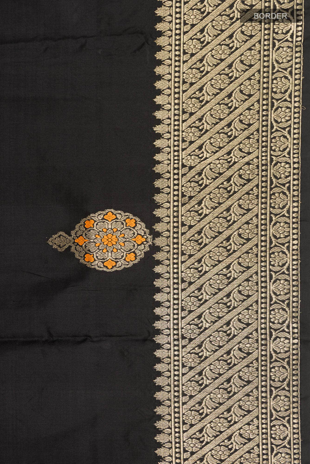 Black Banarasi Katan Silk Saree