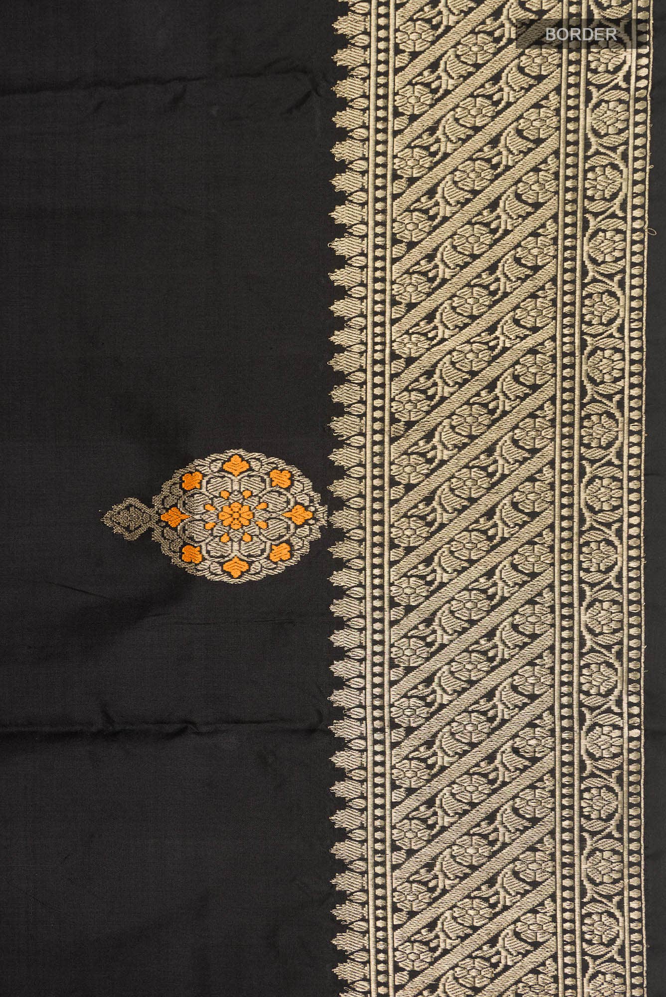 Black Banarasi Katan Silk Saree