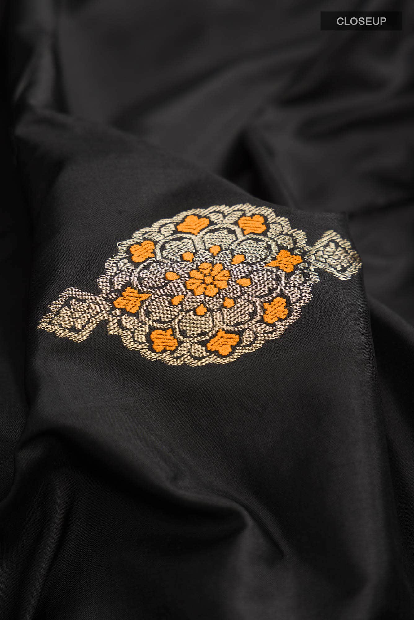 Black Banarasi Katan Silk Saree