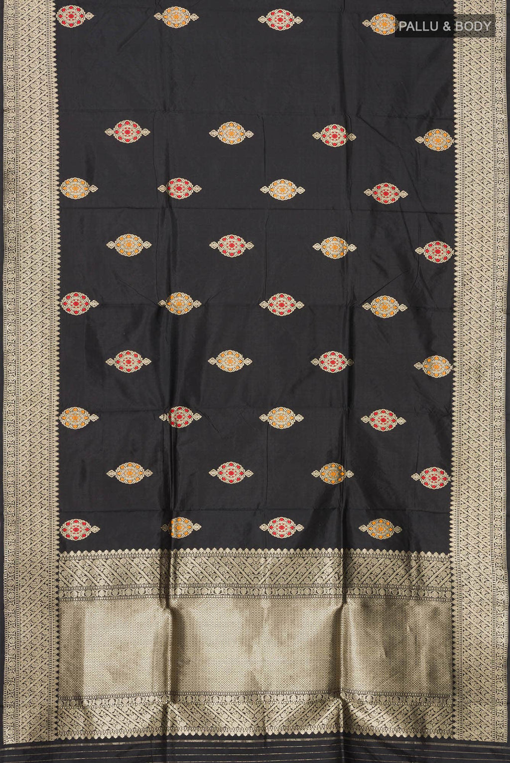 Black Banarasi Katan Silk Saree
