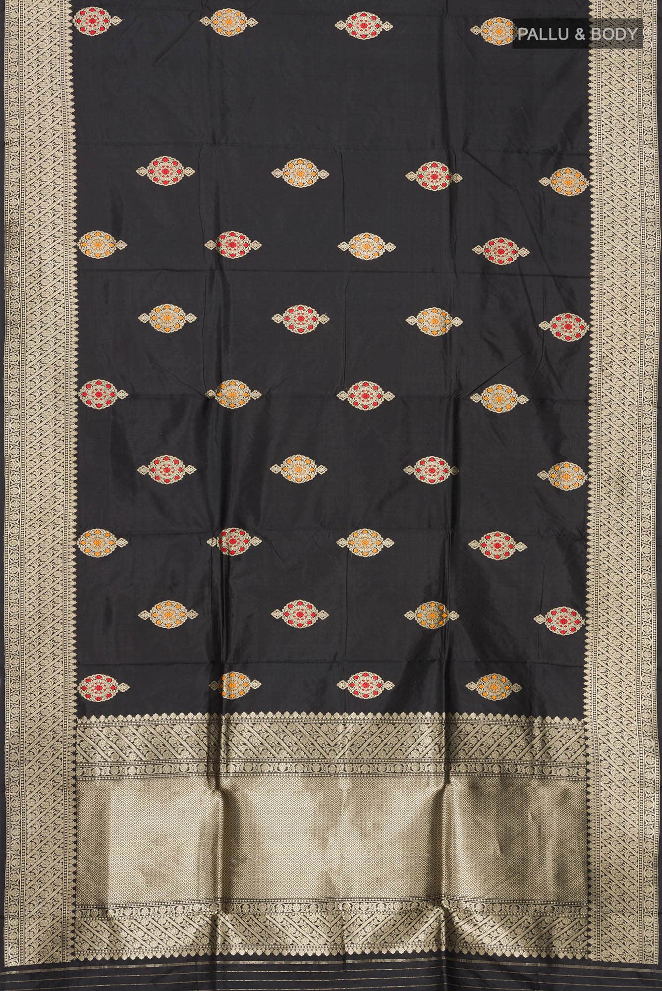 Black Banarasi Katan Silk Saree