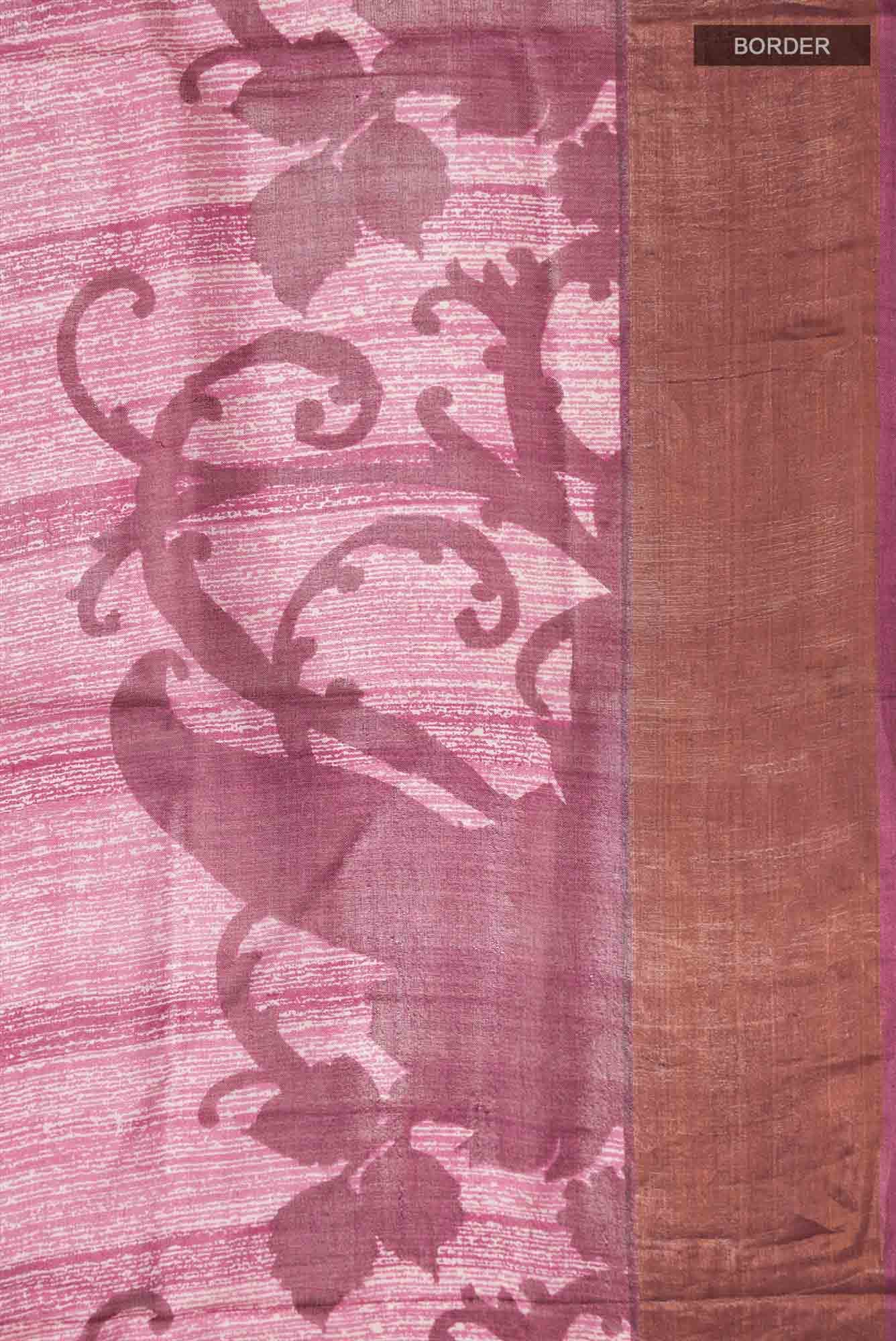 Magenta Bhagalpuri Tussar Silk Saree