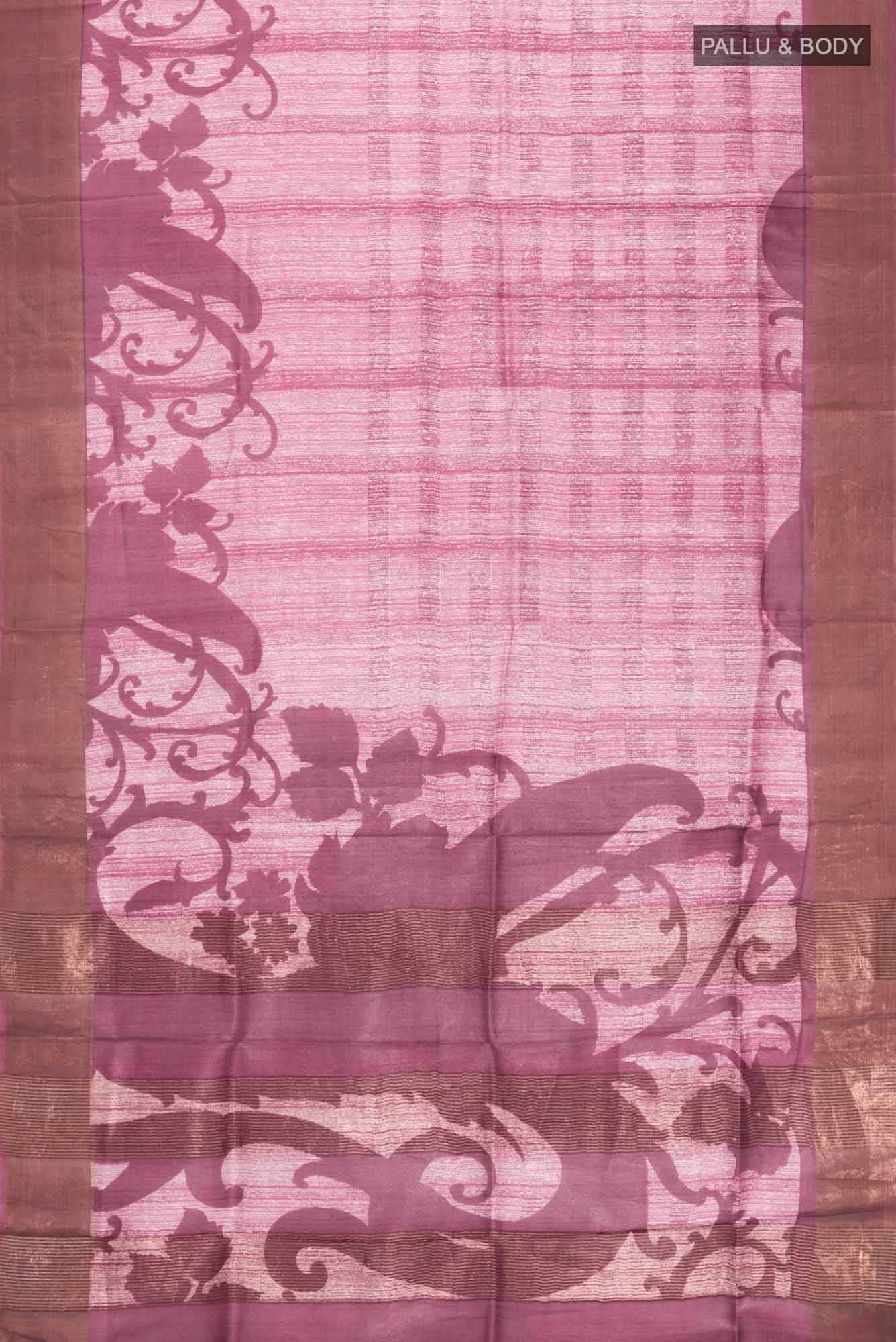 Magenta Bhagalpuri Tussar Silk Saree