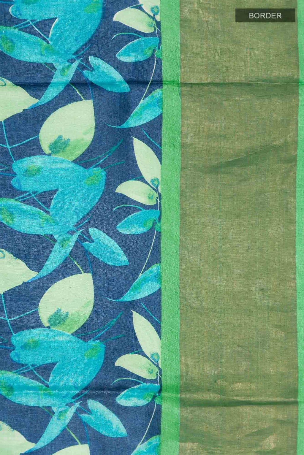 Blue Bhagalpuri Tussar Silk Saree