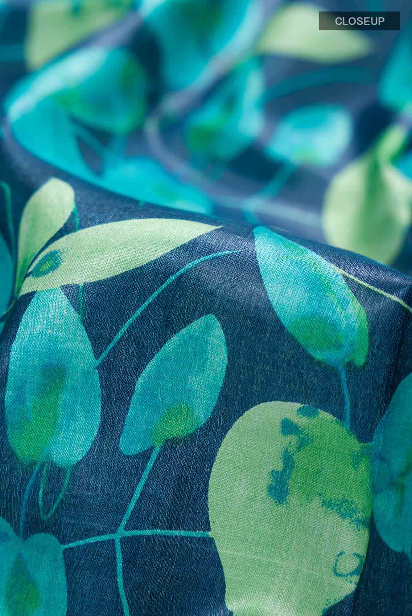 Blue Bhagalpuri Tussar Silk Saree