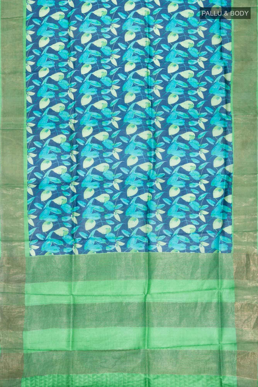Blue Bhagalpuri Tussar Silk Saree