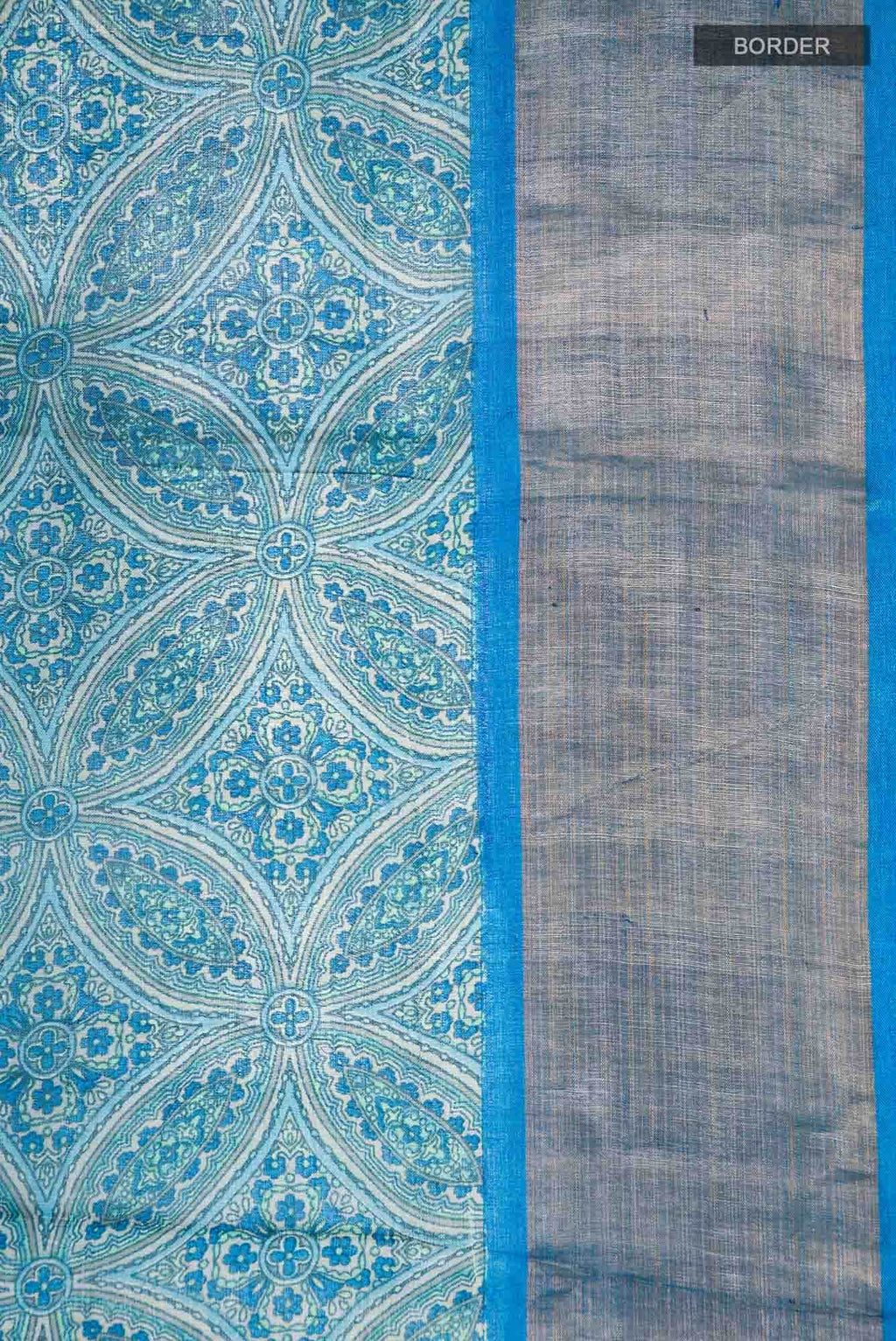 Blue Bhagalpuri Tussar Silk Saree