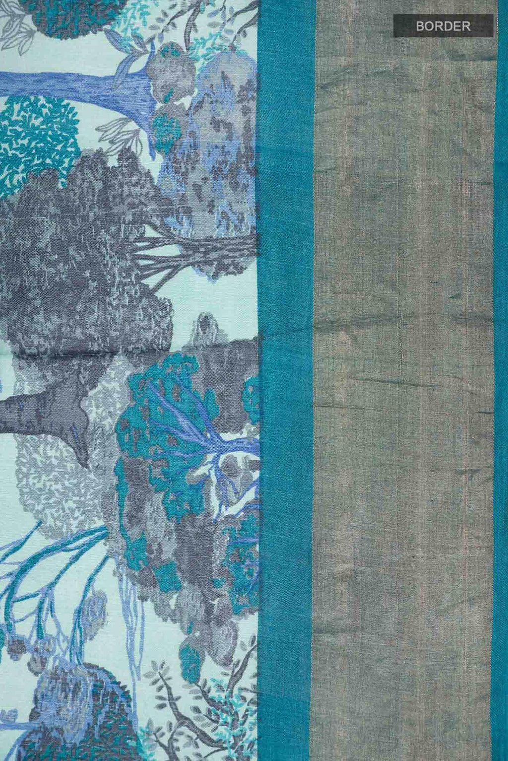 Blue Bhagalpuri Tussar Silk Saree