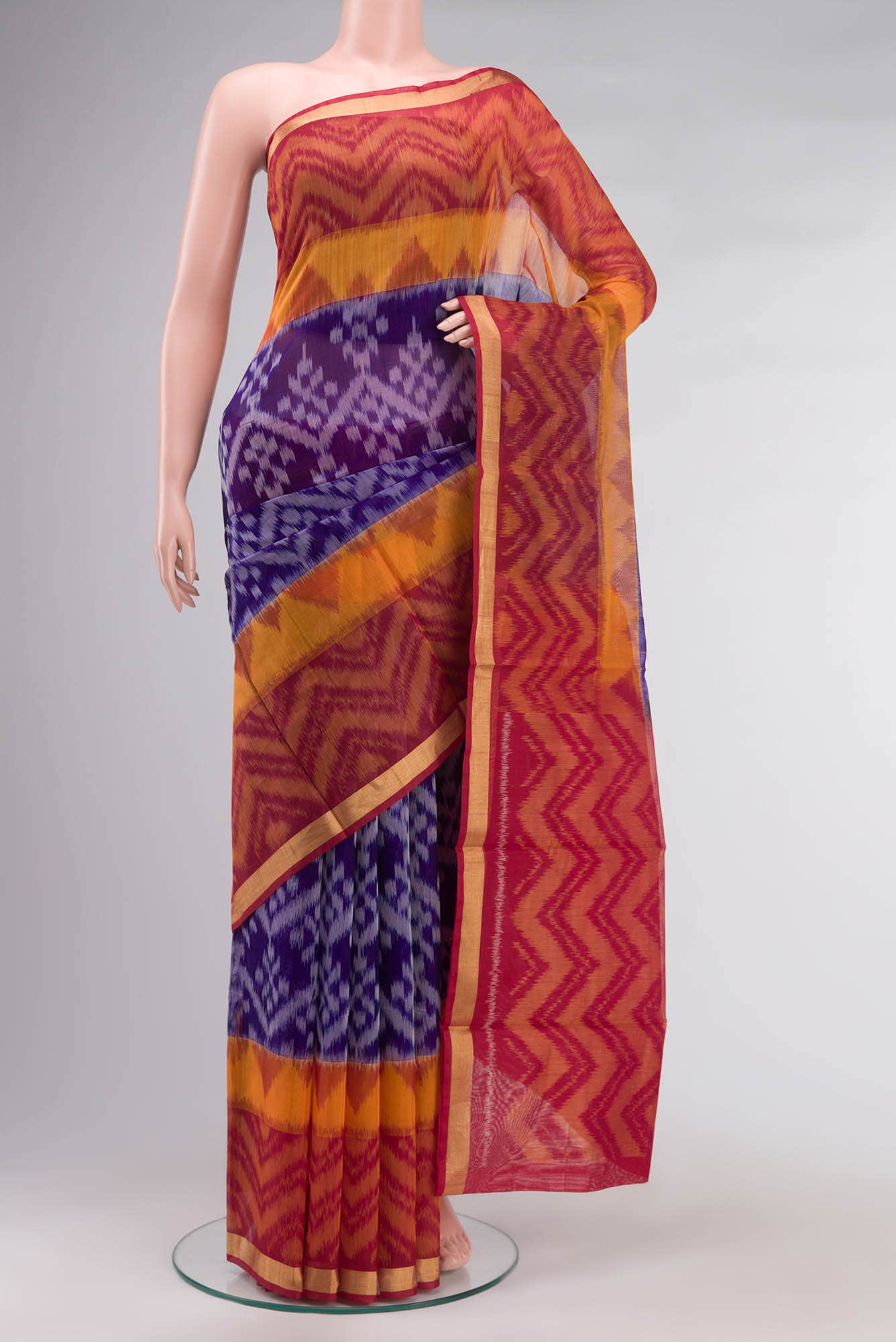 Blue Silk Cotton Saree