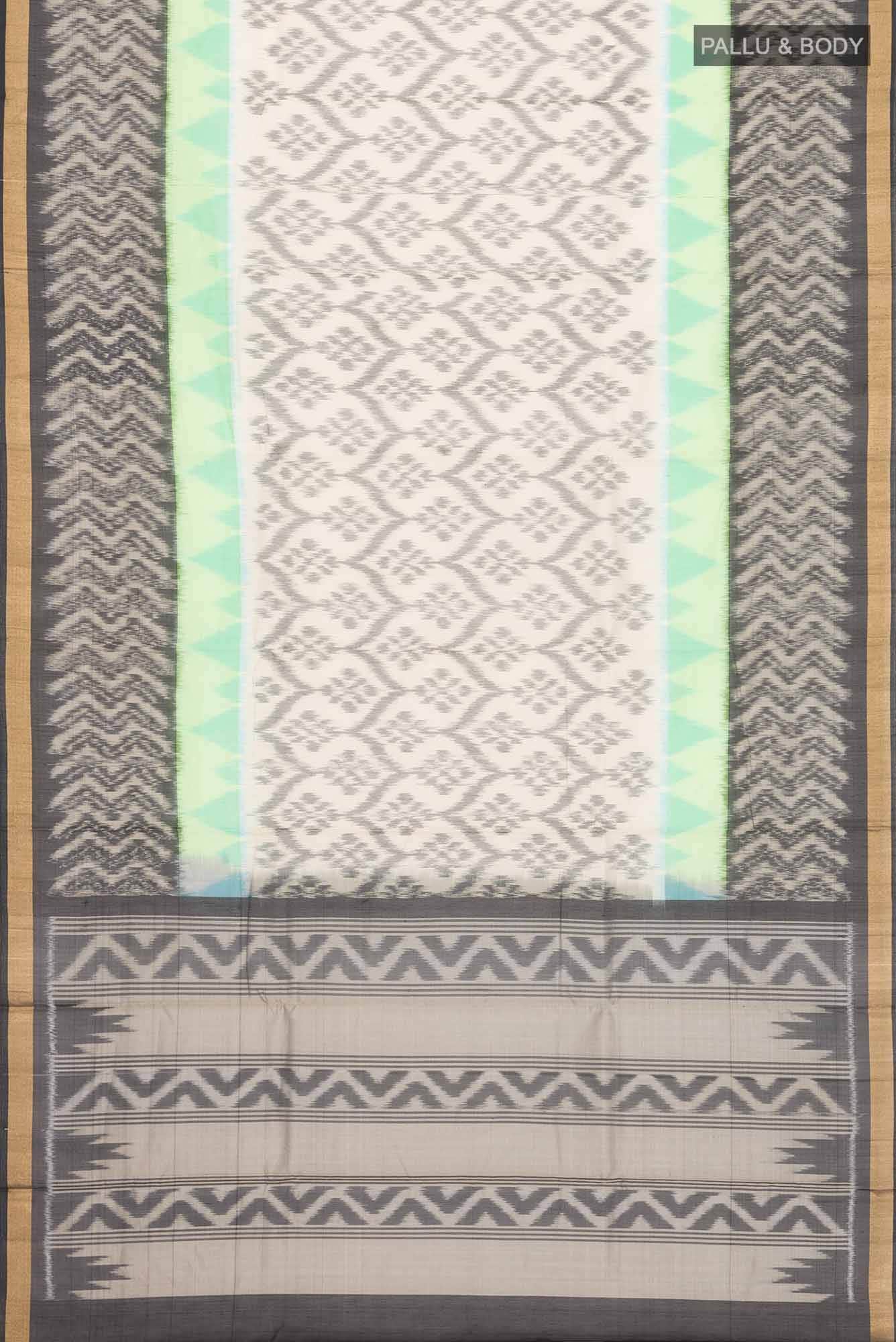 Beige Silk Cotton Saree