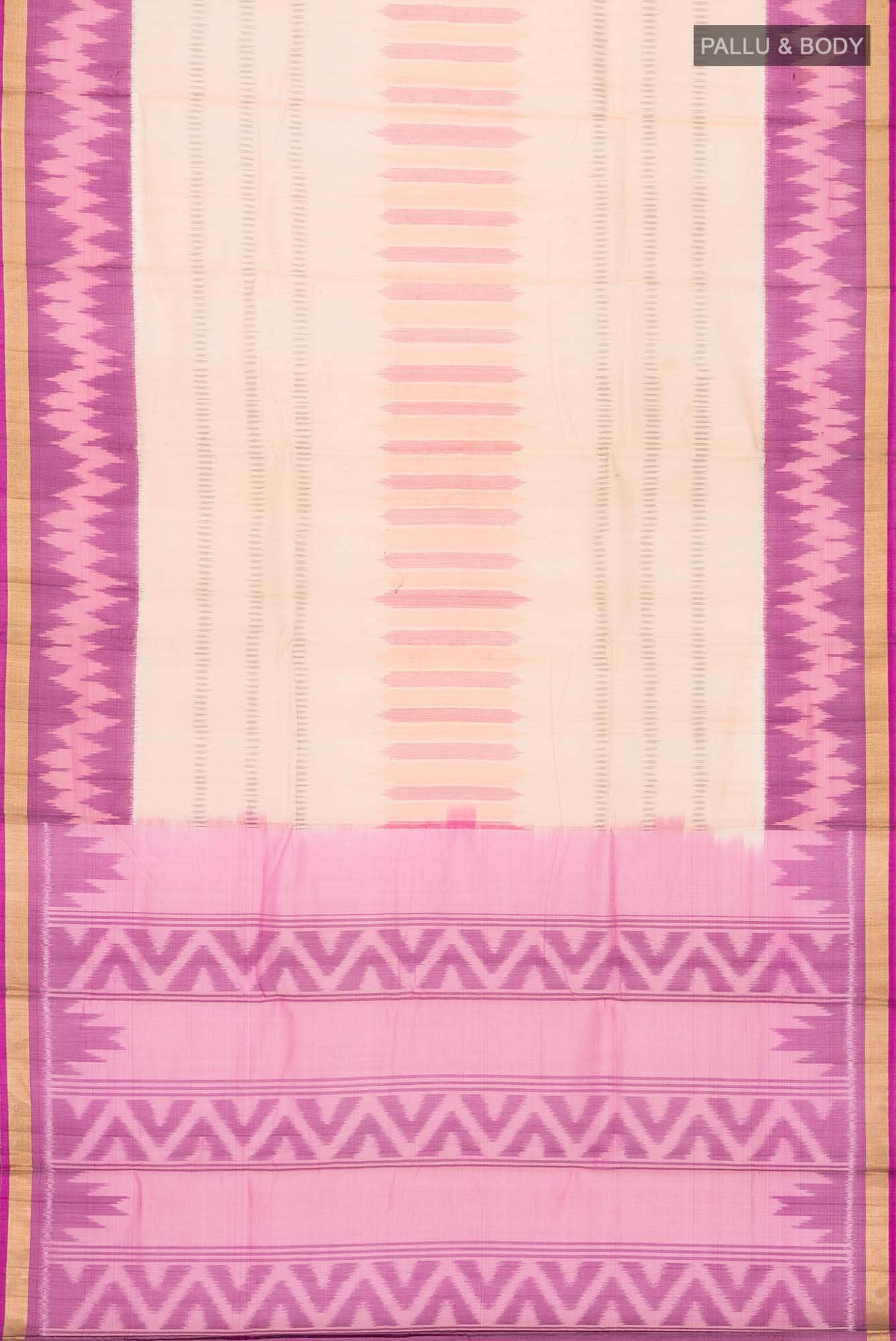 Beige Silk Cotton Saree