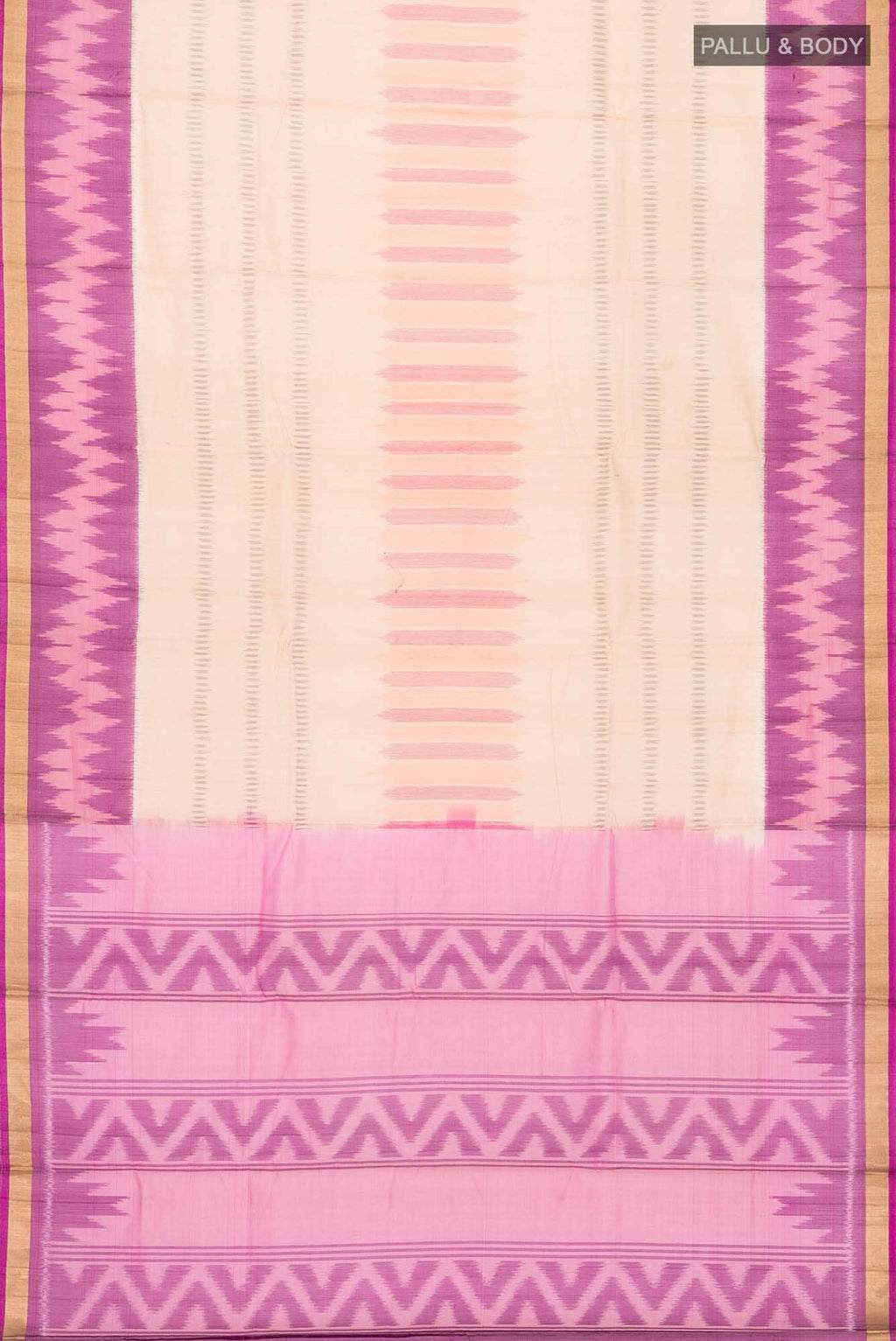 Beige Silk Cotton Saree