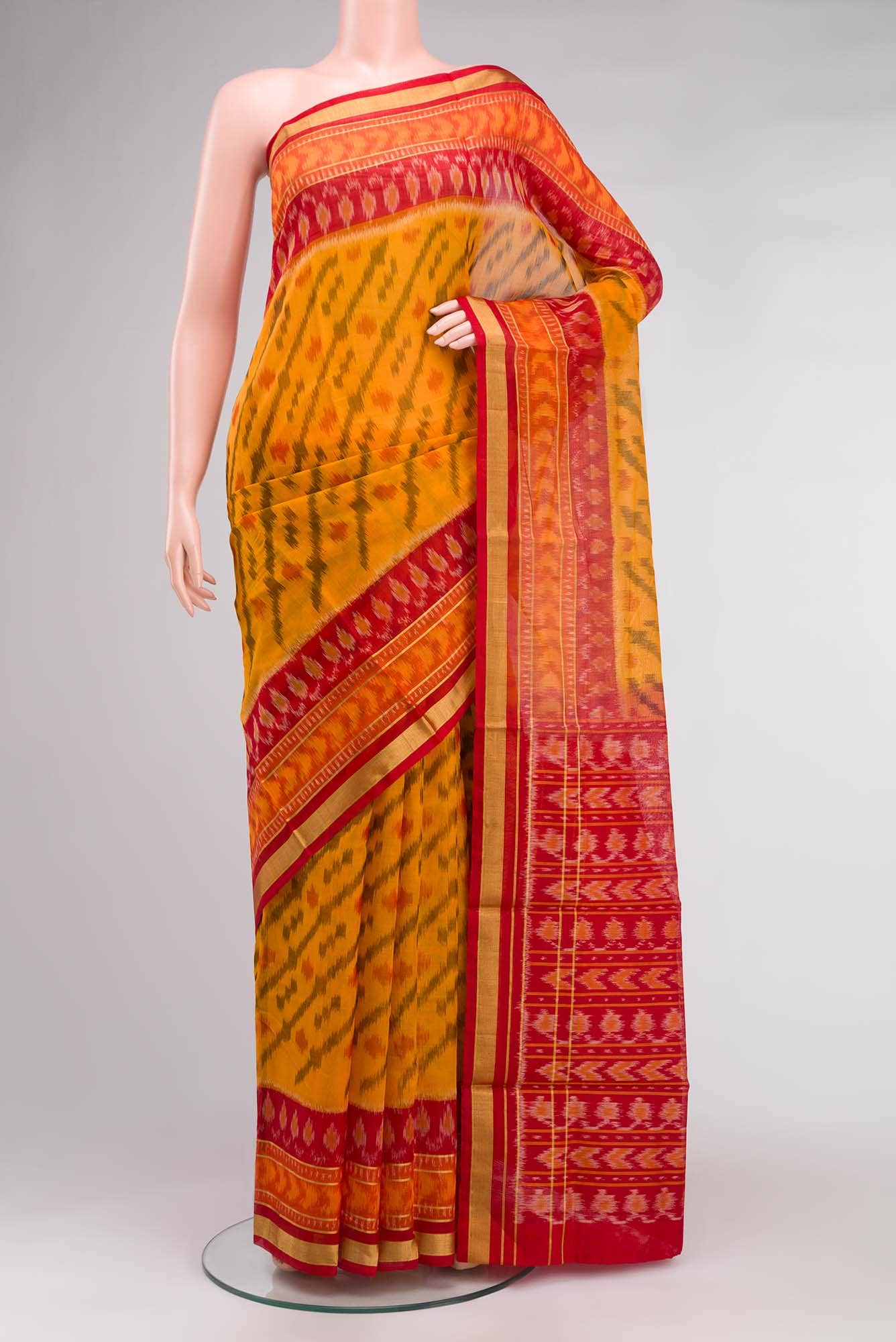 Orange Silk Cotton Saree