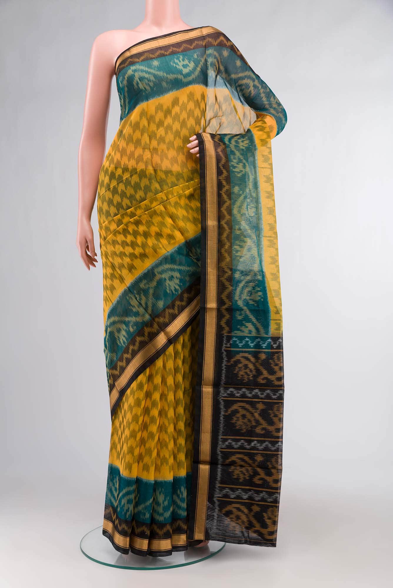 Yellow Silk Cotton Saree