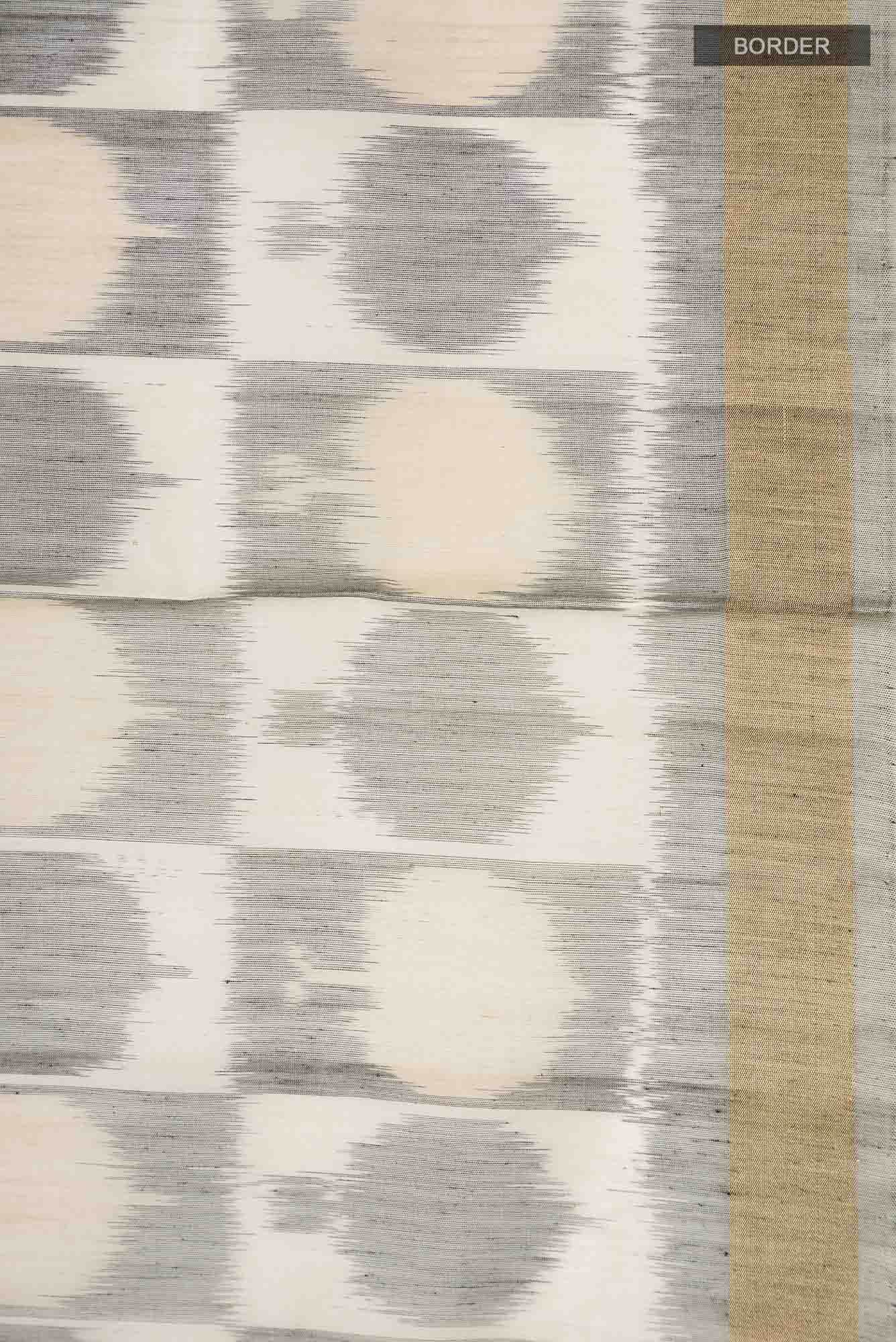 Beige Silk Cotton Saree