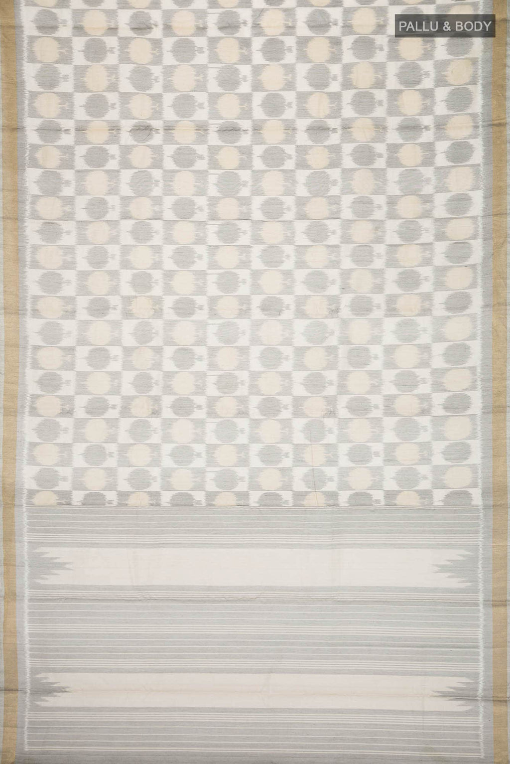 Beige Silk Cotton Saree
