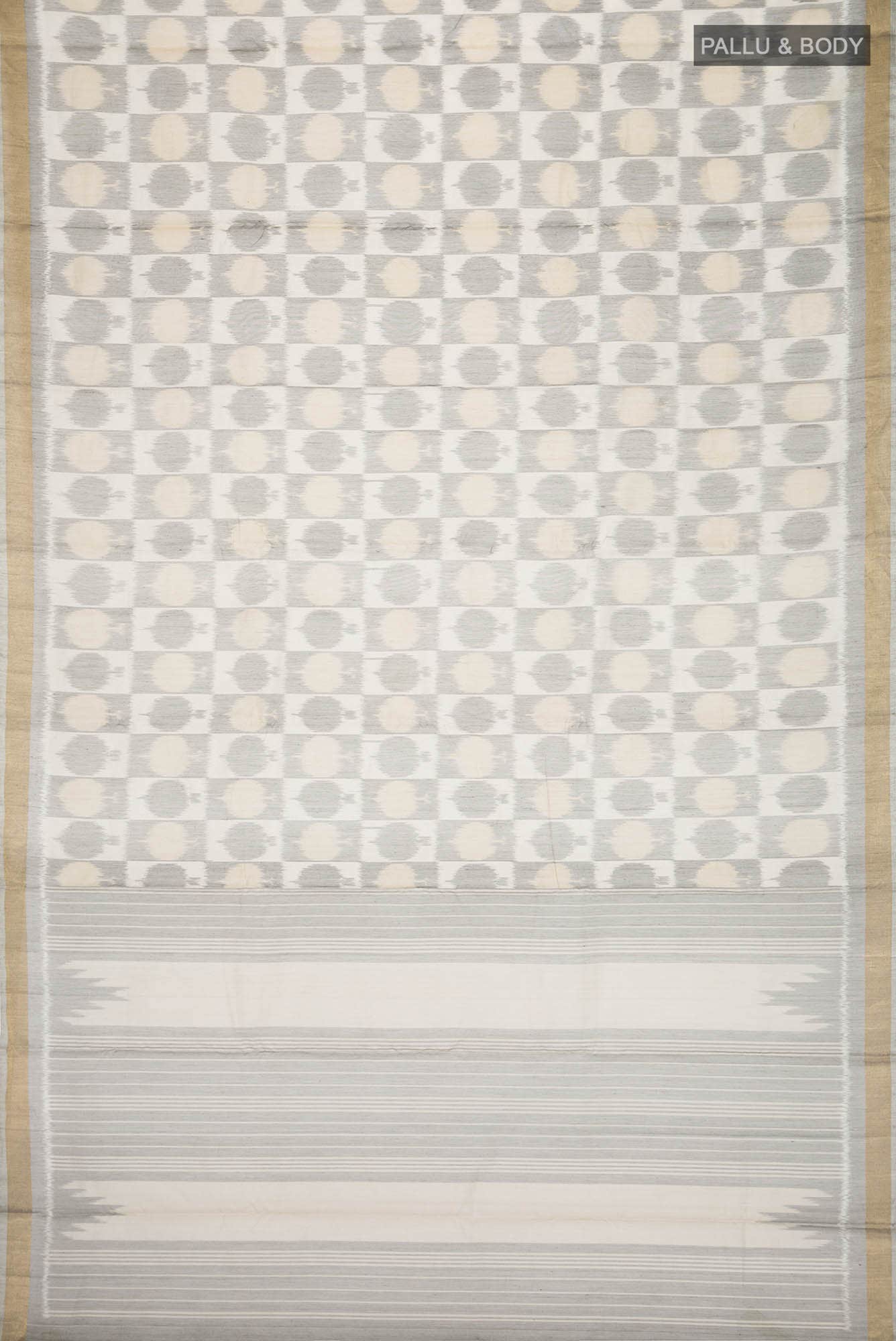 Beige Silk Cotton Saree