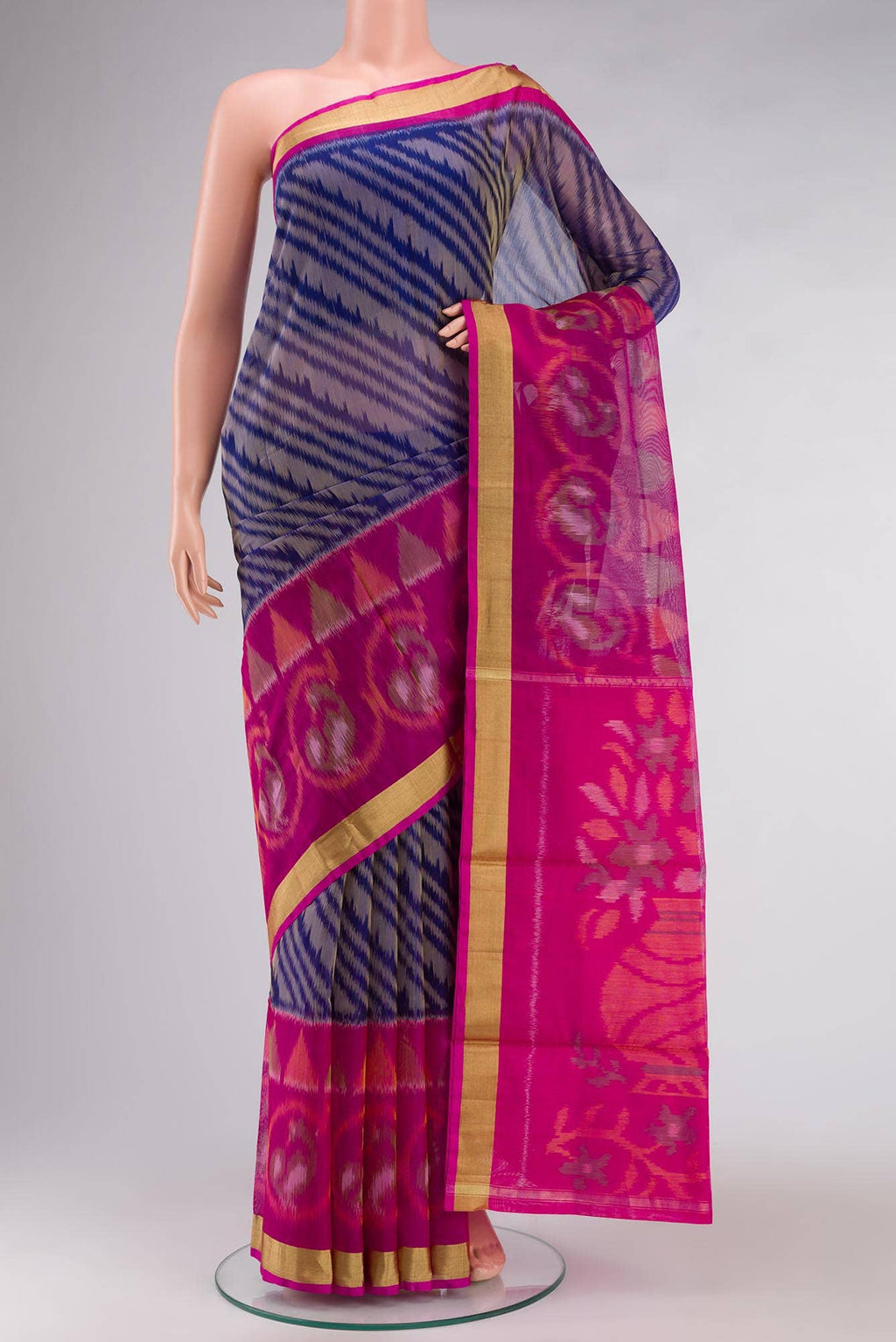 Blue Silk Cotton Saree