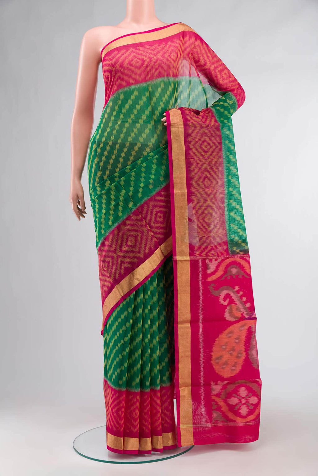 Green Silk Cotton Saree