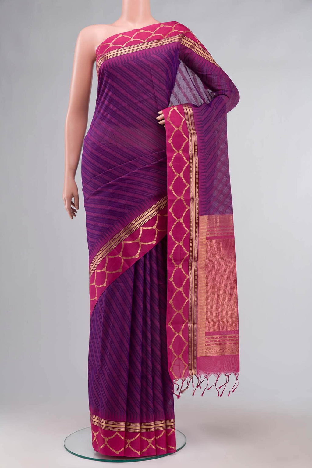 Purple Silk Cotton Saree
