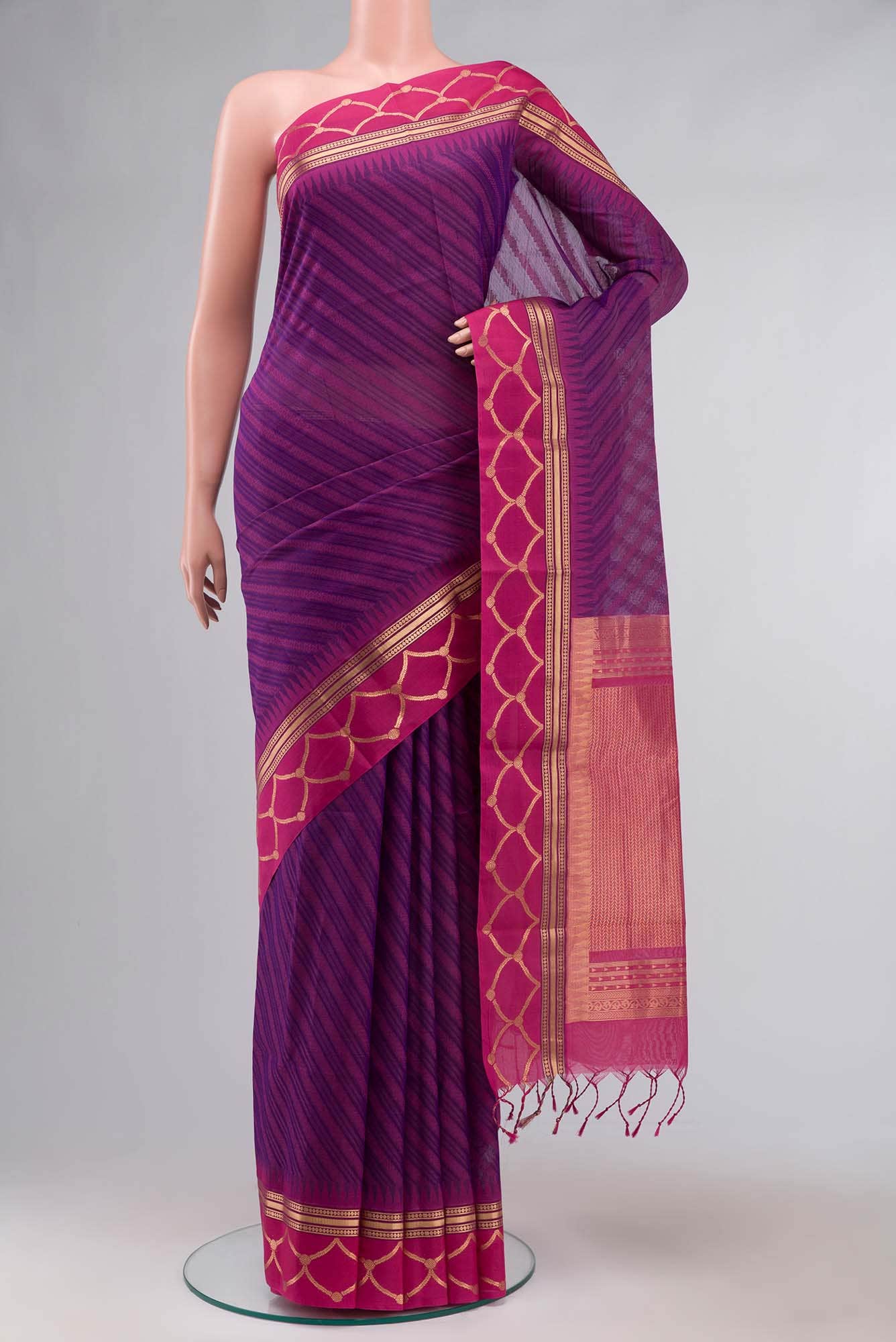 Purple Silk Cotton Saree