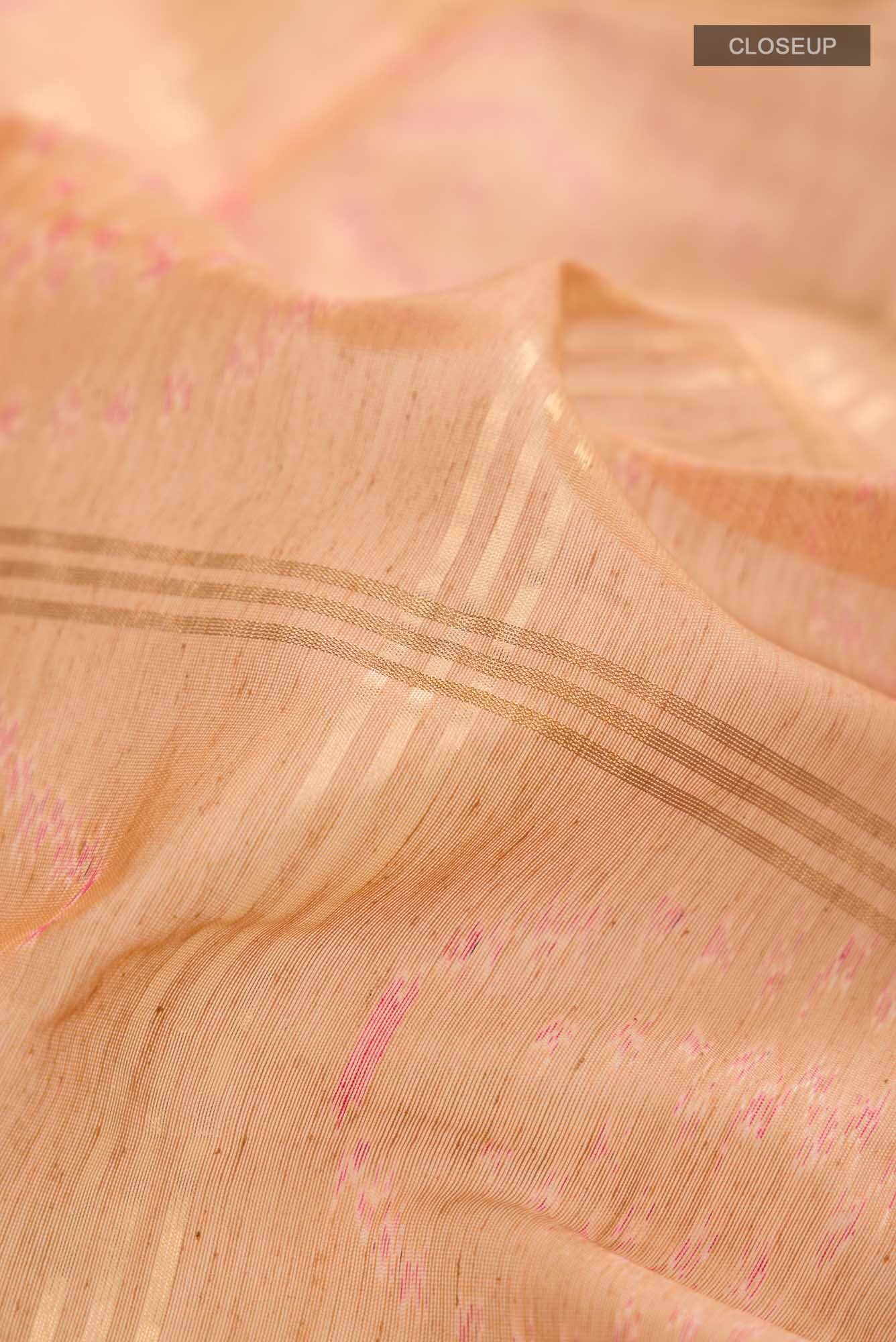 Beige Silk Cotton Saree