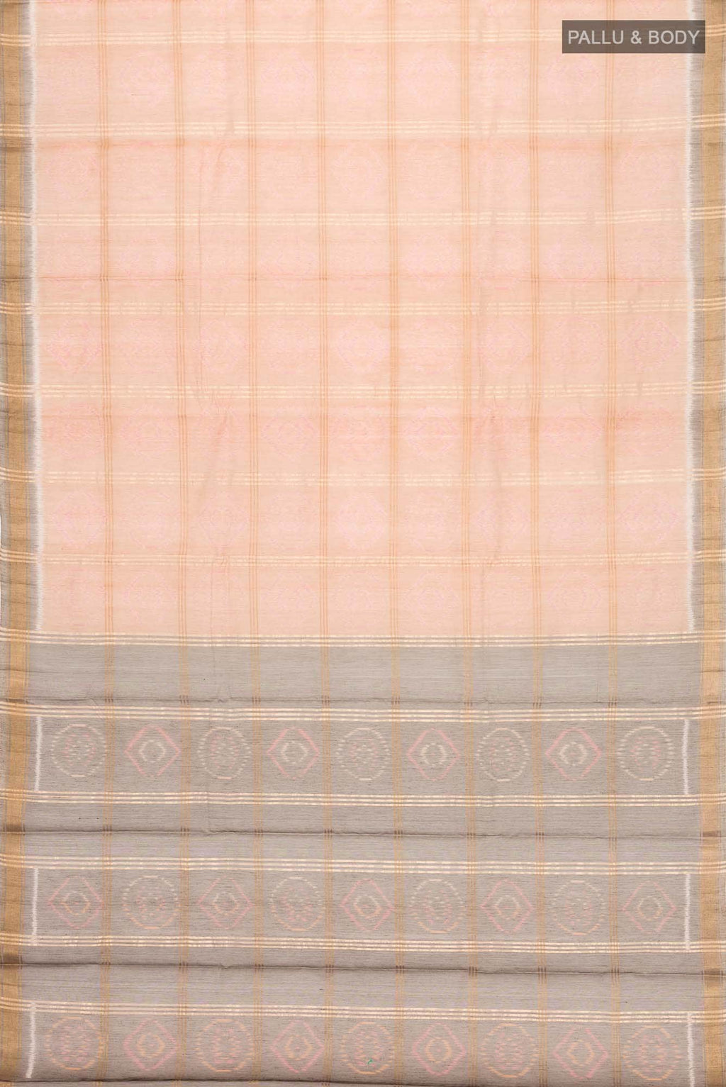 Beige Silk Cotton Saree