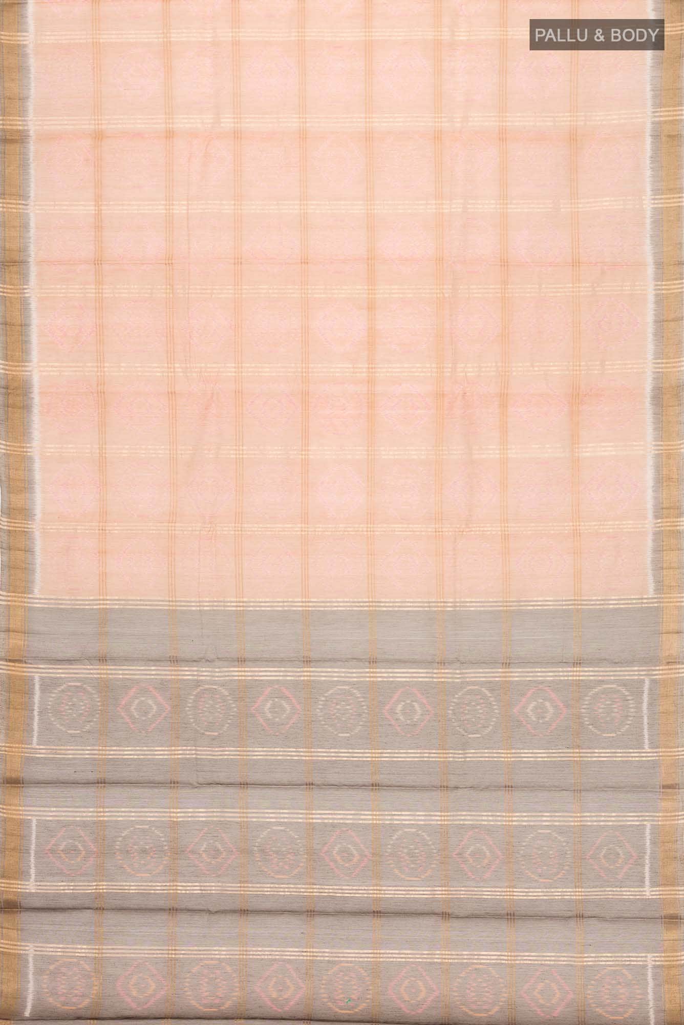Beige Silk Cotton Saree