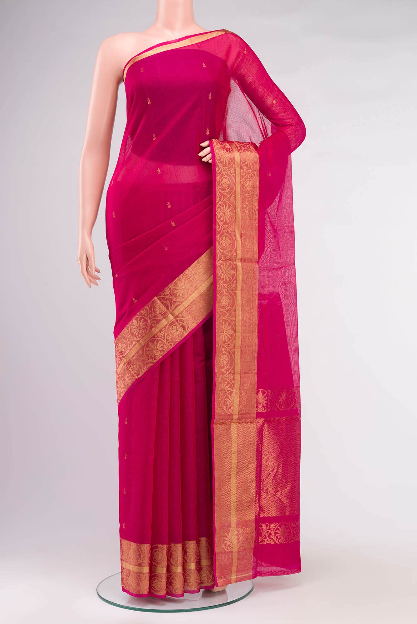 Pink Silk Cotton Saree